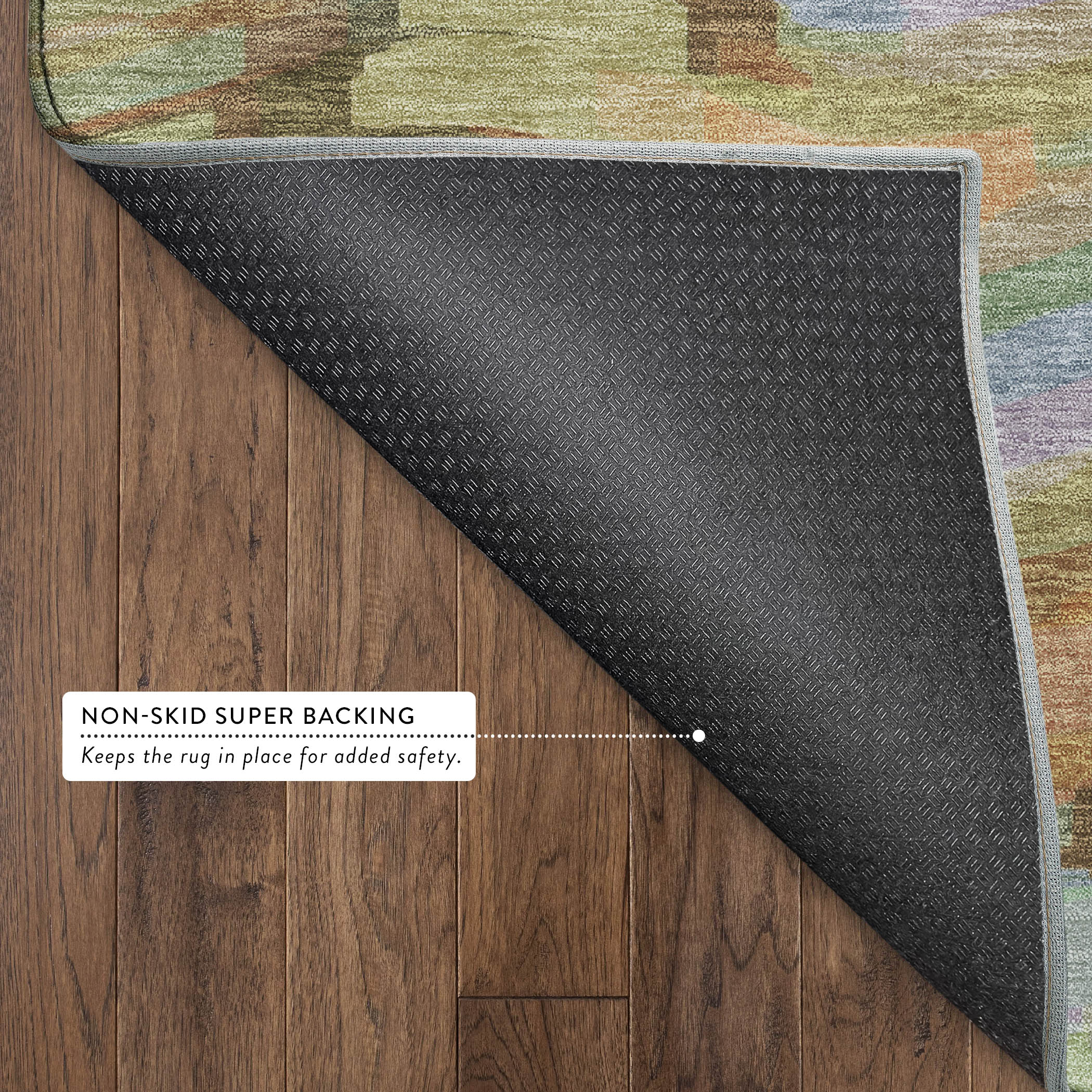 Kyoto Machine Washable Transitional Fern Green Rug 1'8" x 2'6" #shape_Rectangle