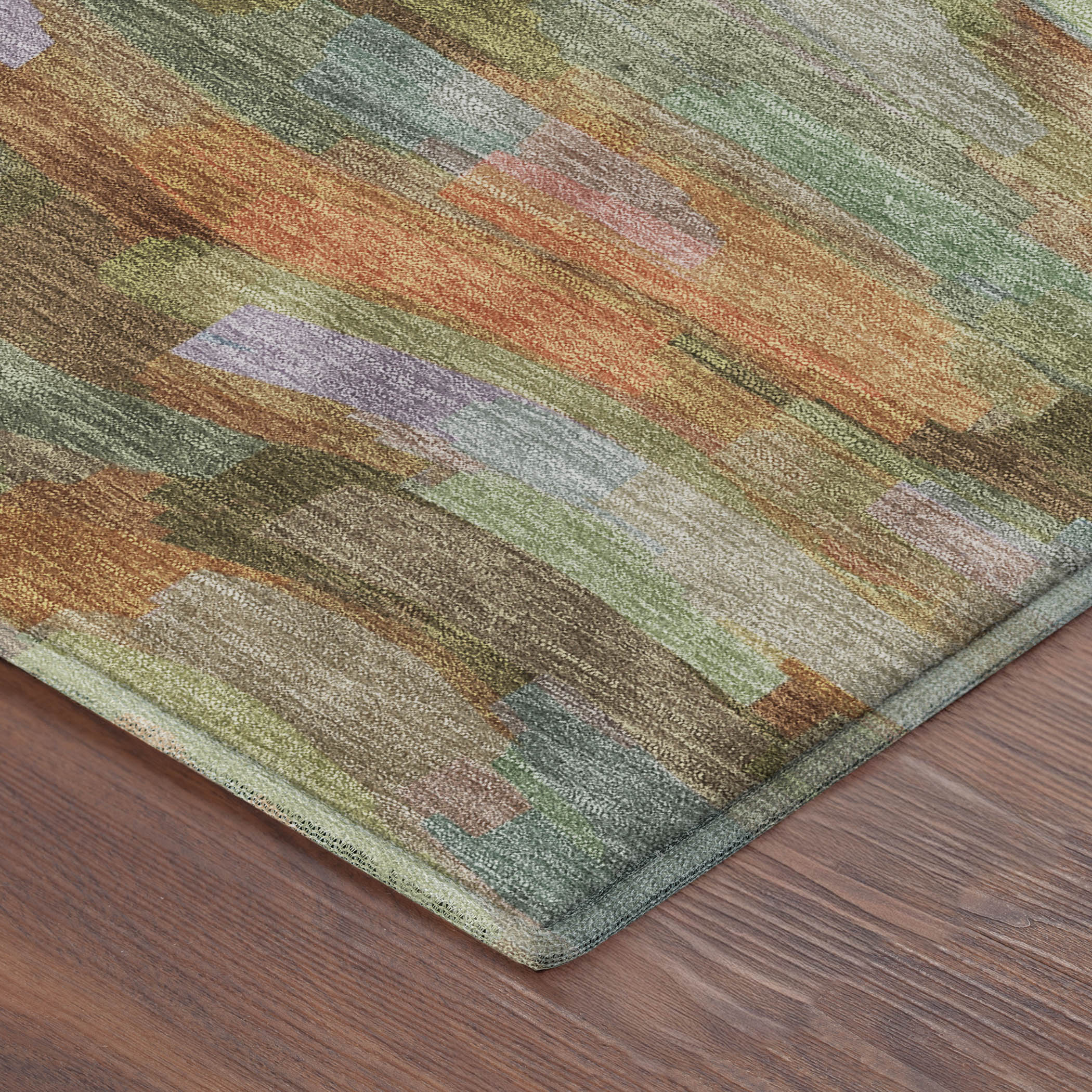 Kyoto Machine Washable Transitional Fern Green Rug 1'8" x 2'6" #shape_Rectangle