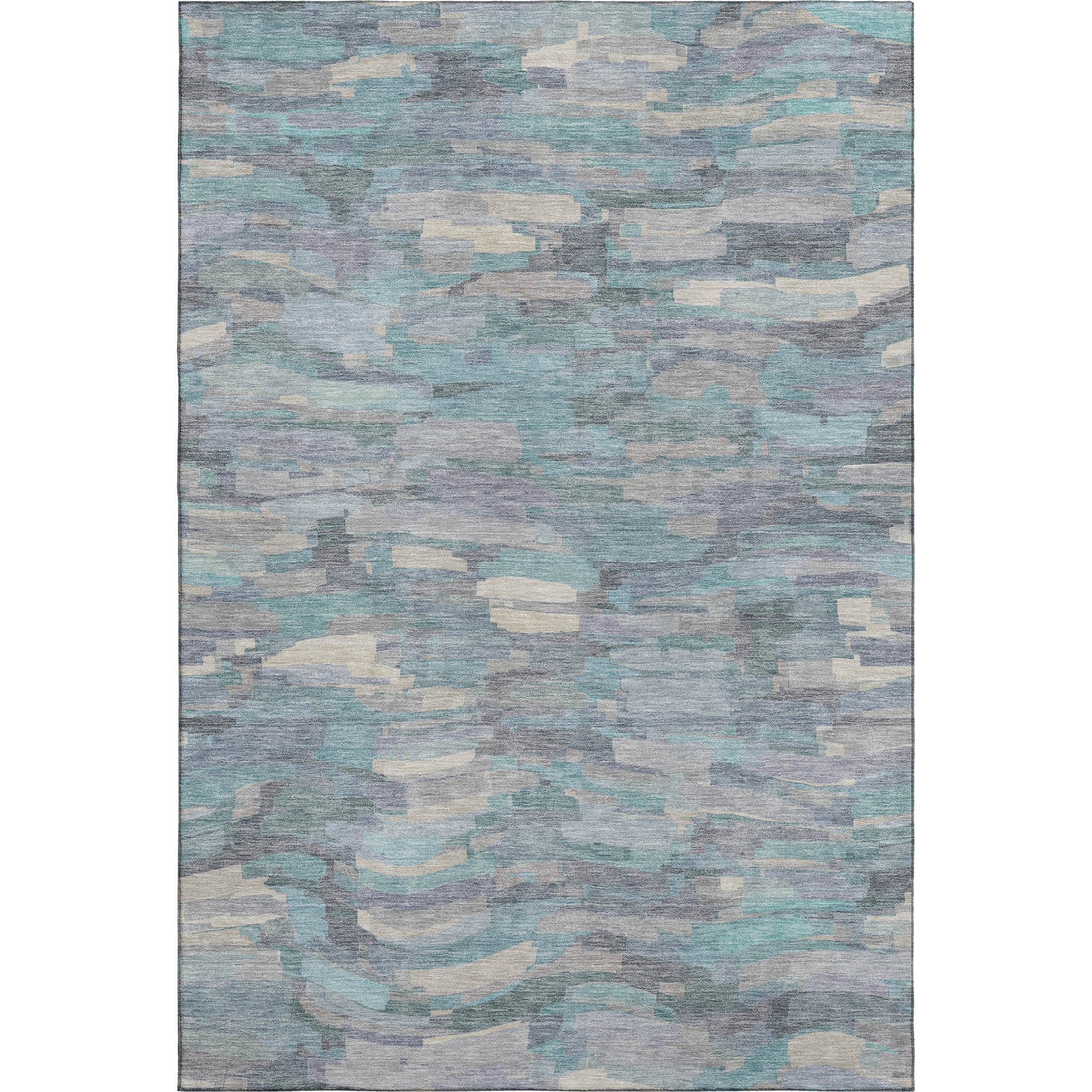 Kyoto Machine Washable Transitional Teal Rug 2'6" x 3'10" #shape_Rectangle