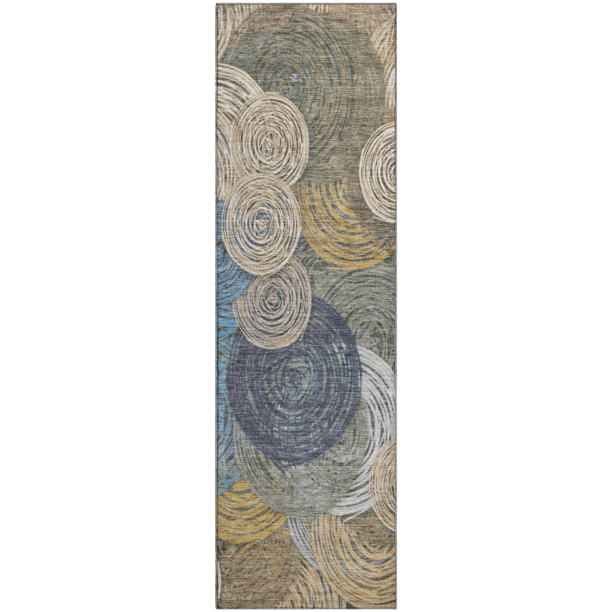 Sarajevo Machine Washable Transitional Beige Brown Rug 2'3" x 7'6" #shape_Runner