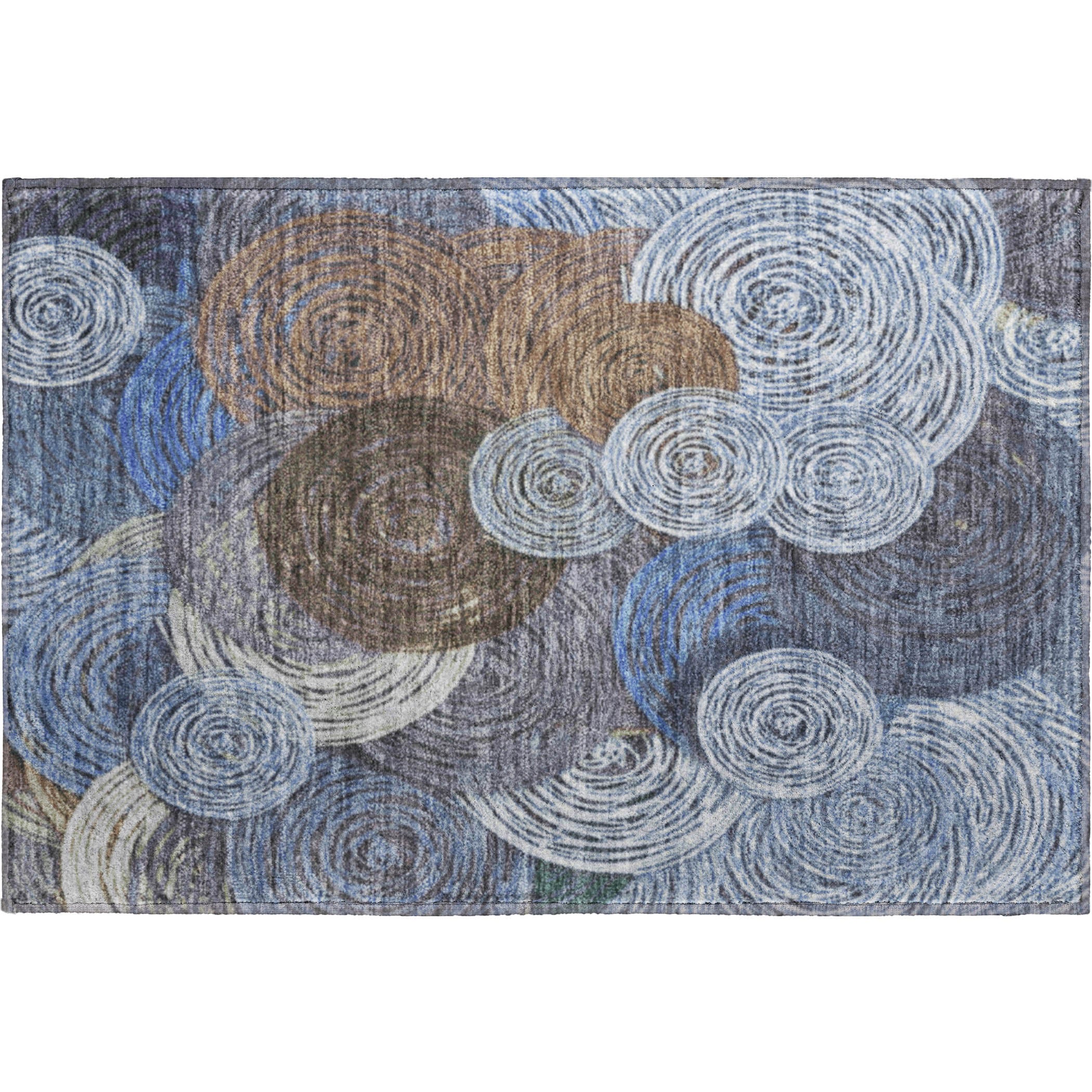 Sarajevo Machine Washable Transitional Blue Rug 1'8" x 2'6" #shape_Rectangle