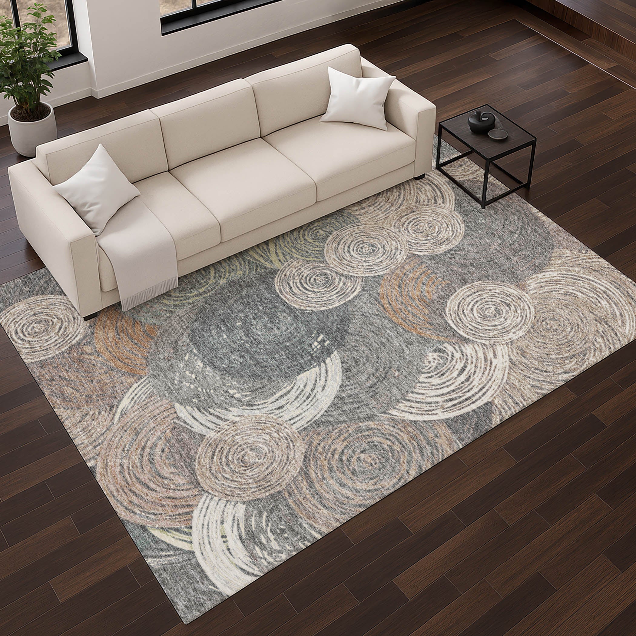 Sarajevo Machine Washable Transitional Brown Rug 2'6" x 3'10" #shape_Rectangle