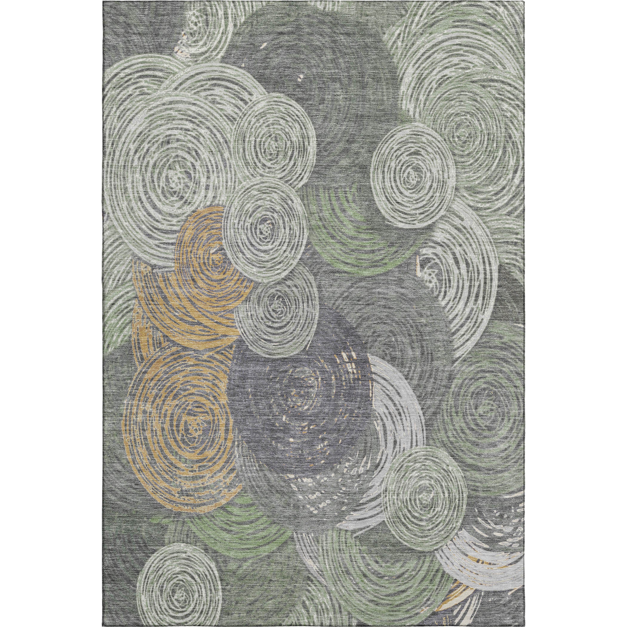 Sarajevo Machine Washable Transitional Green Rug 2'6" x 3'10" #shape_Rectangle