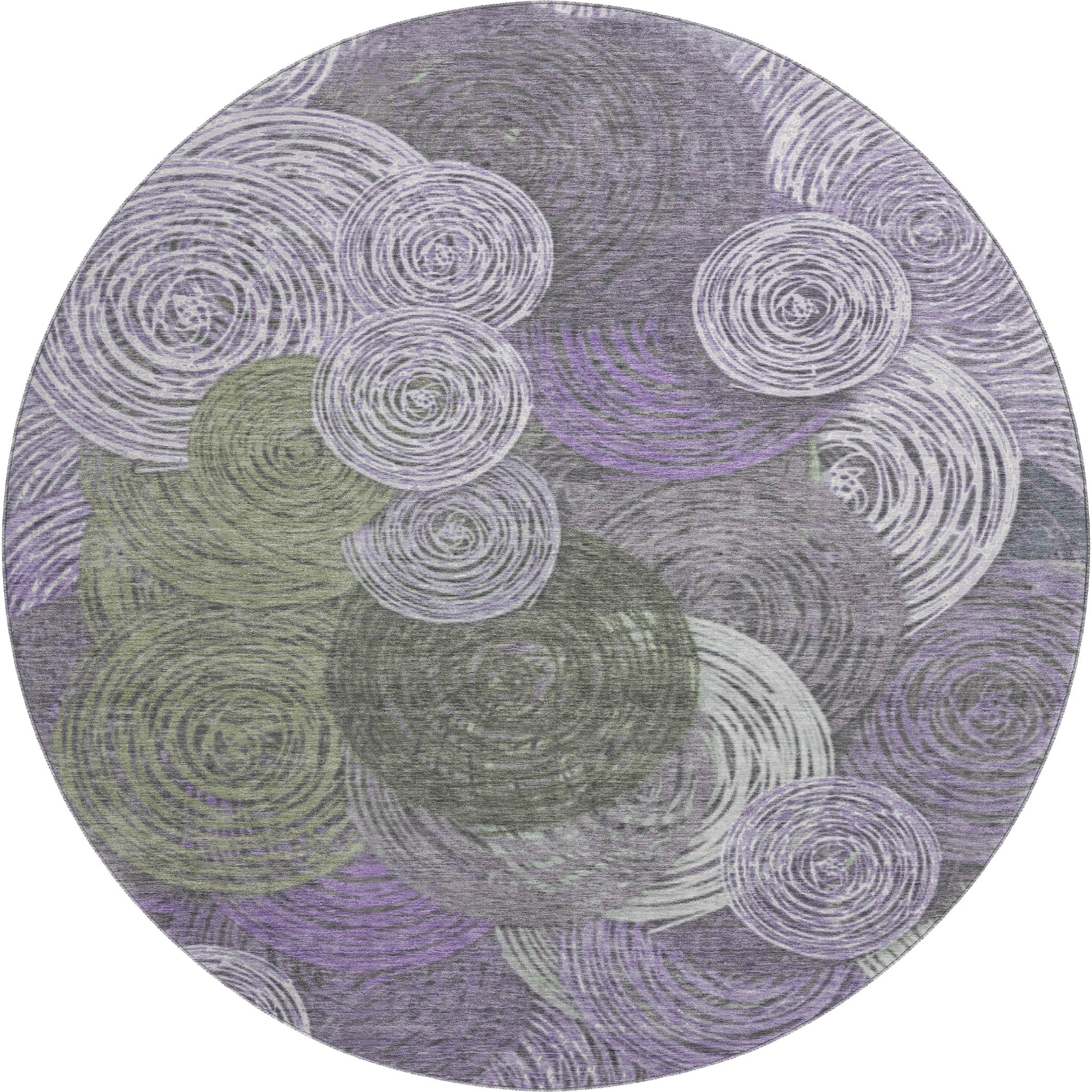 Sarajevo Machine Washable Transitional Purple Rug 8' x 8' #shape_Round