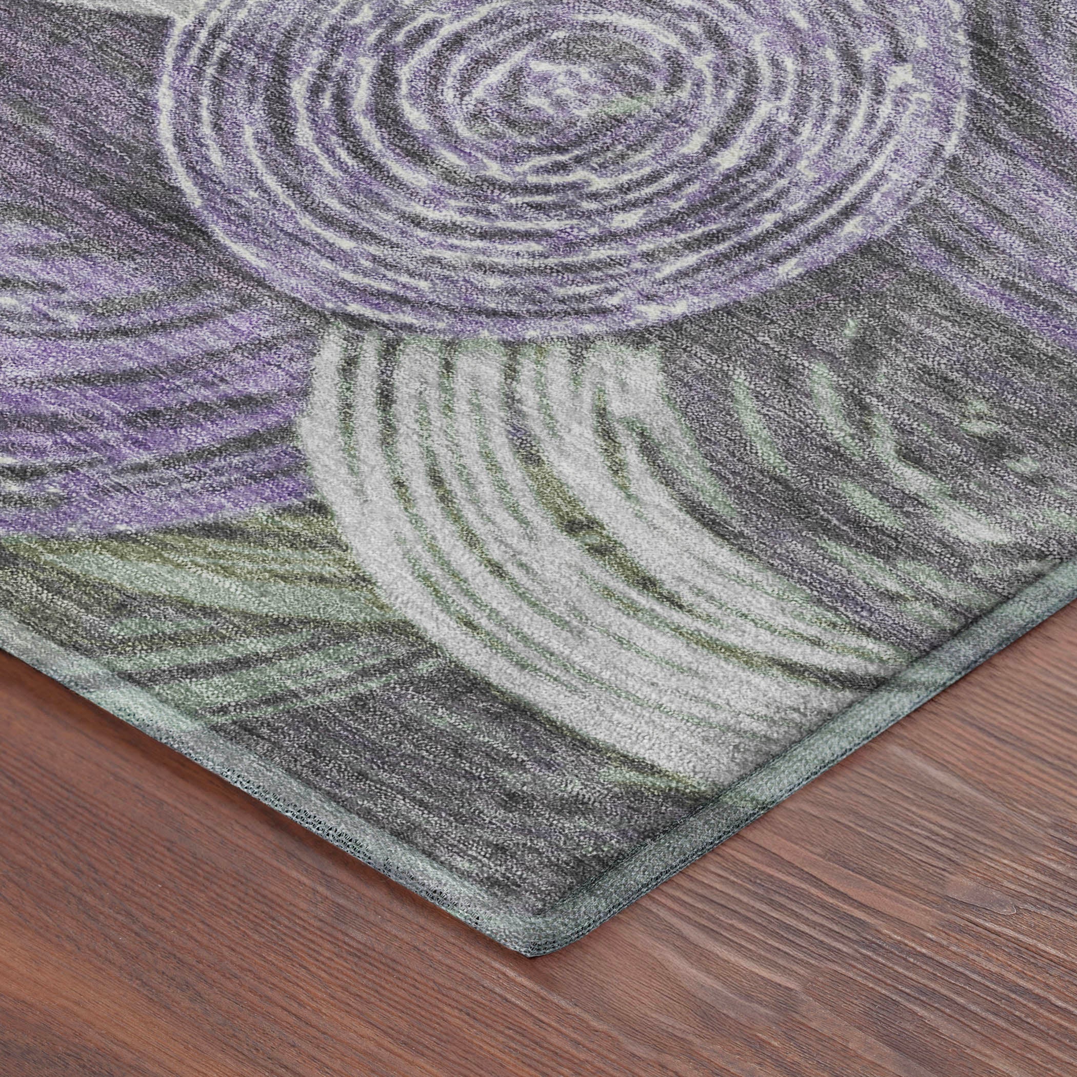 Sarajevo Machine Washable Transitional Purple Rug 1'8" x 2'6" #shape_Rectangle