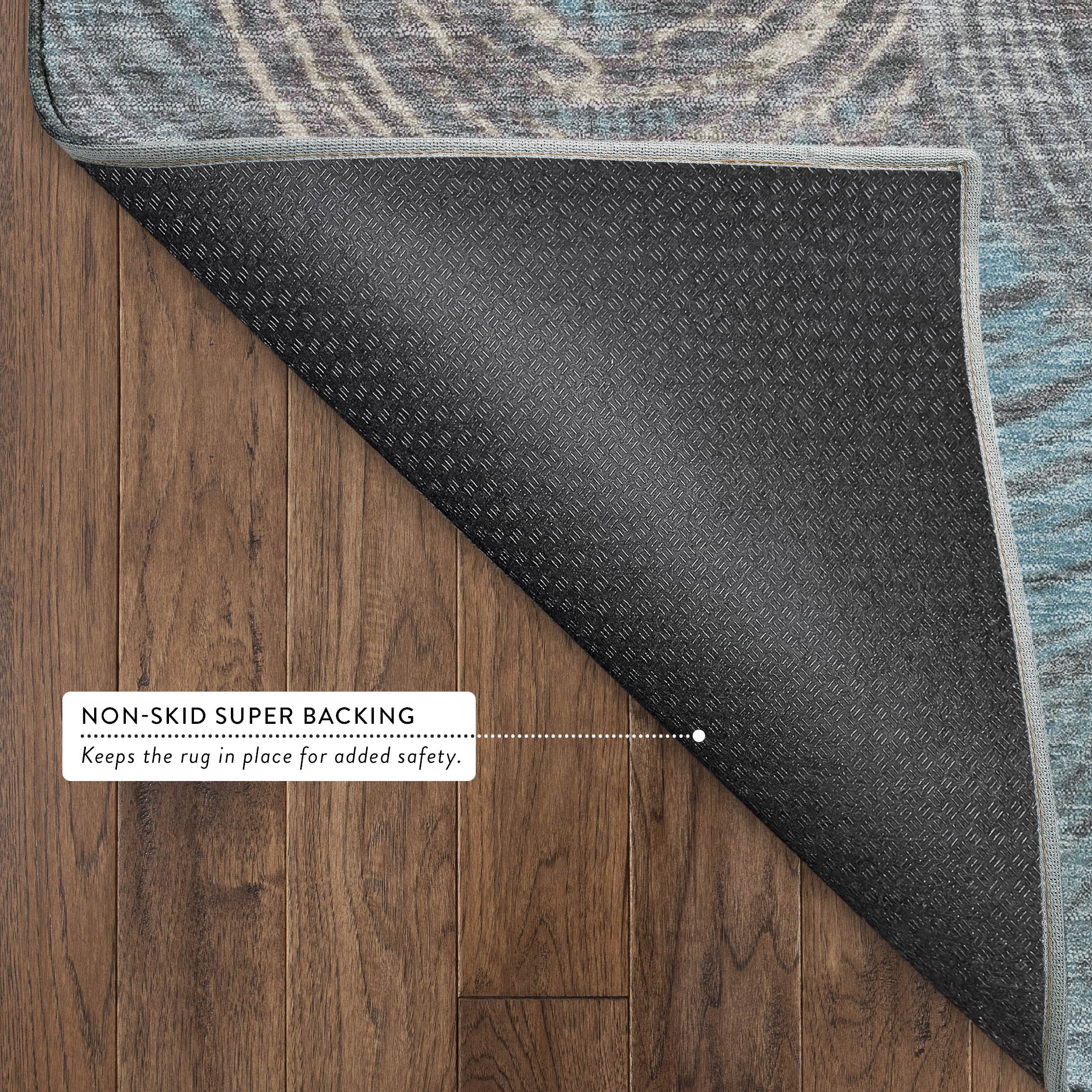 Sarajevo Machine Washable Transitional Teal Rug 1'8" x 2'6" #shape_Rectangle