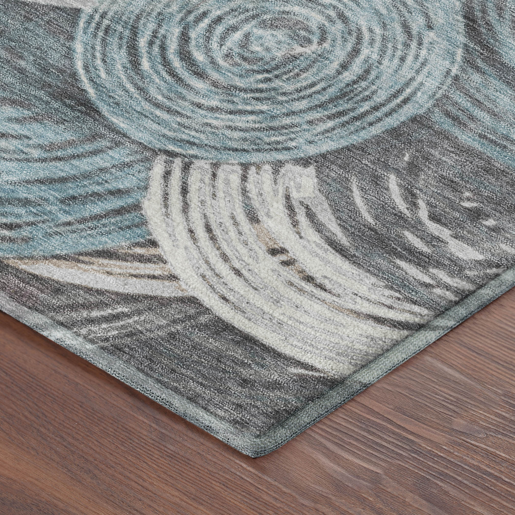 Sarajevo Machine Washable Transitional Teal Rug 1'8" x 2'6" #shape_Rectangle