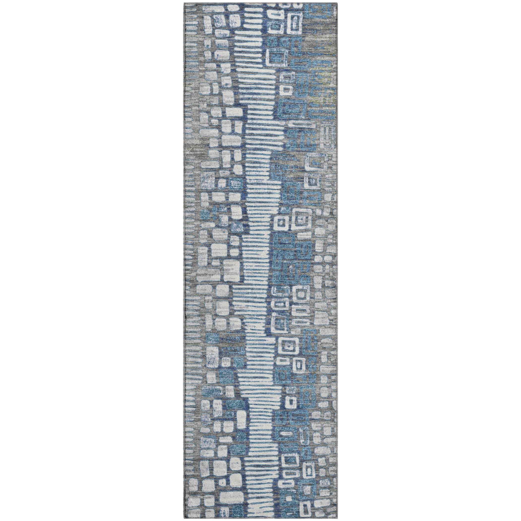 Cartagena Machine Washable Transitional Aloe Green Rug 2'3" x 7'6" #shape_Runner
