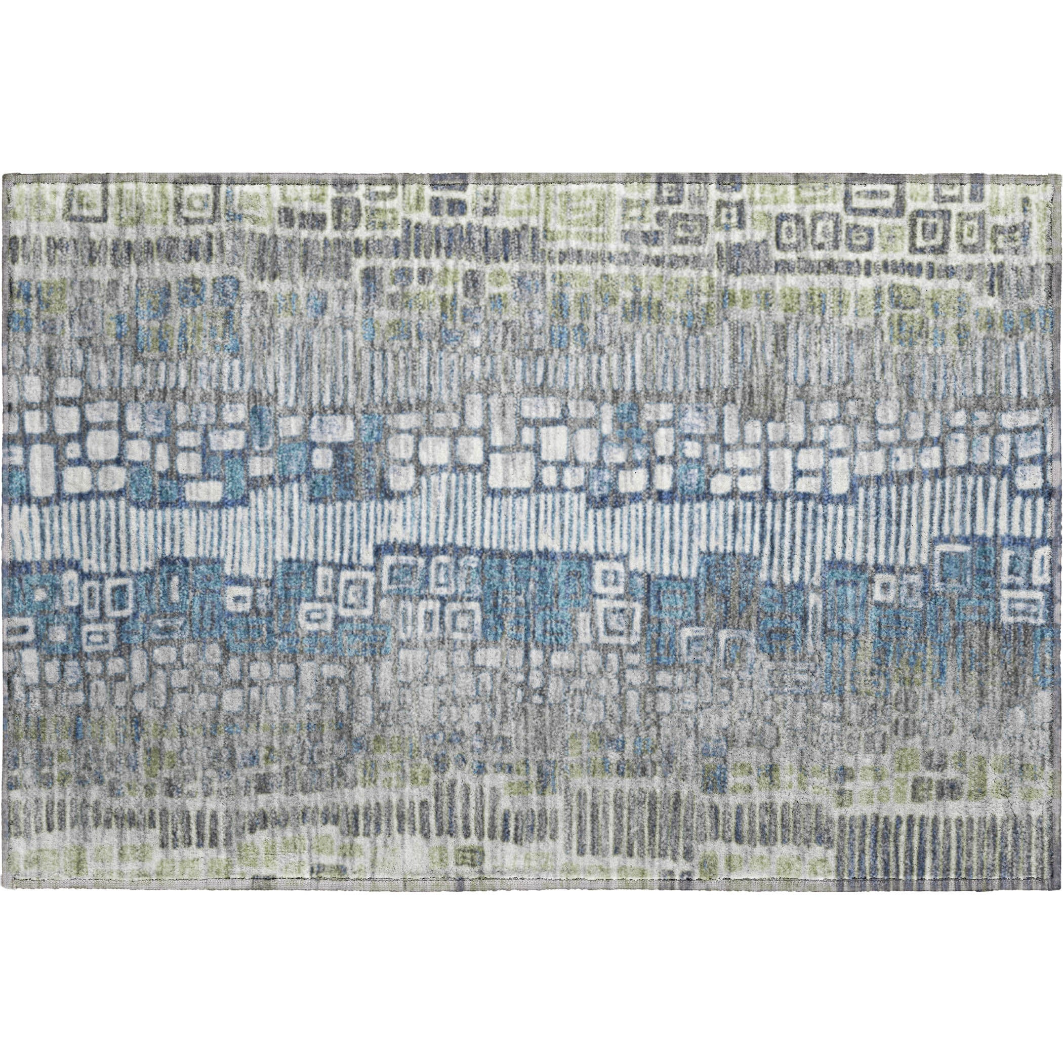 Cartagena Machine Washable Transitional Aloe Green Rug 1'8" x 2'6" #shape_Rectangle