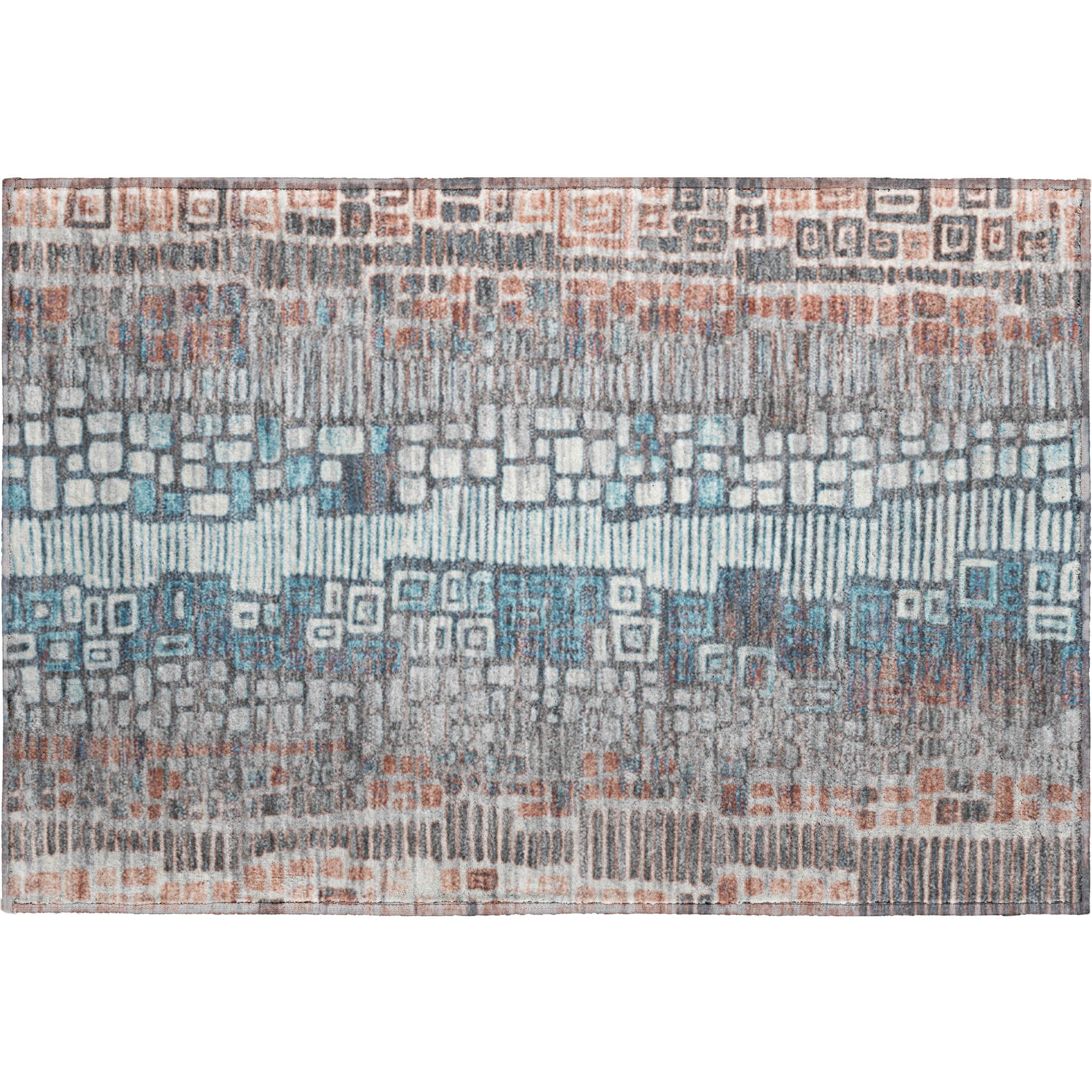 Cartagena Machine Washable Transitional Copper Orange Rug 1'8" x 2'6" #shape_Rectangle