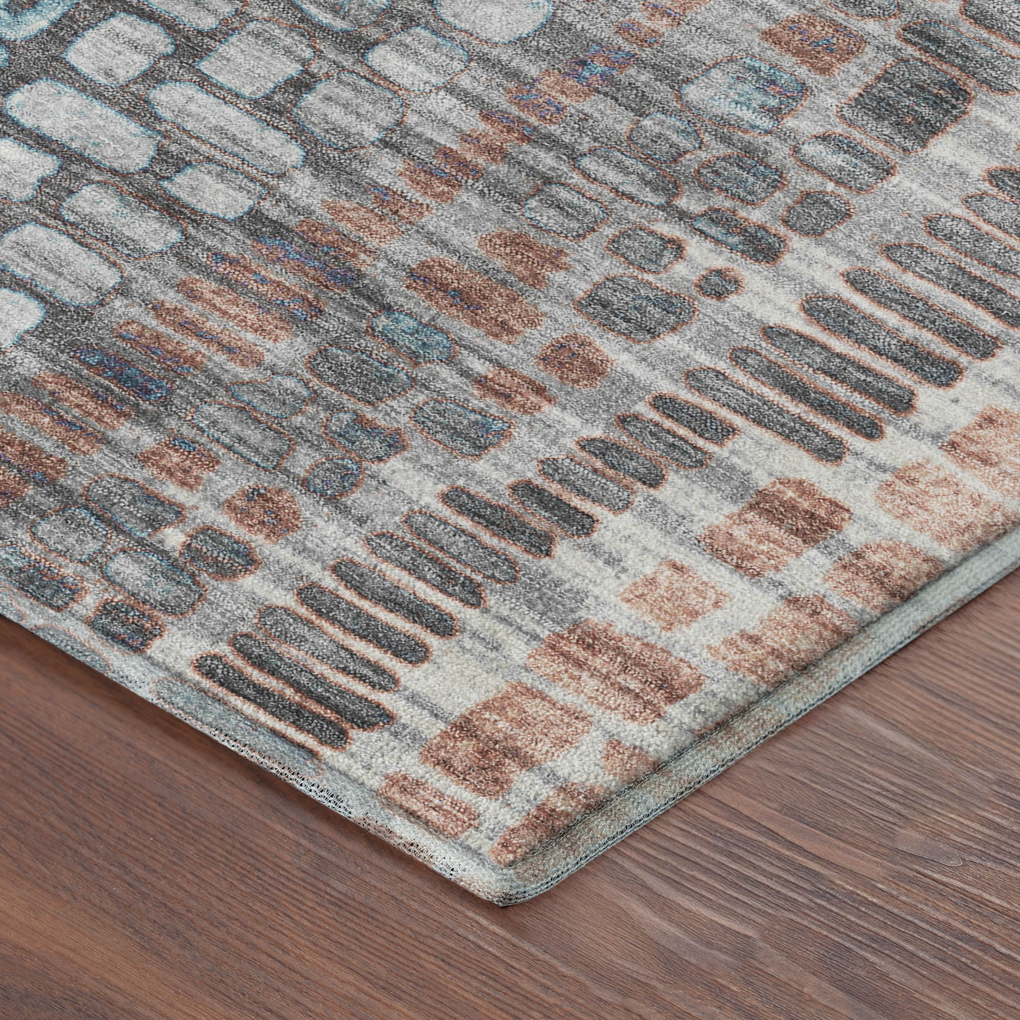 Cartagena Machine Washable Transitional Copper Orange Rug 1'8" x 2'6" #shape_Rectangle
