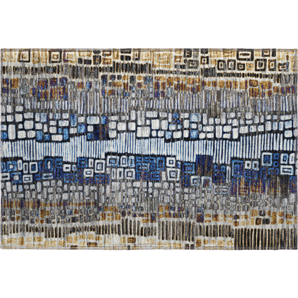 Cartagena Machine Washable Transitional Pewter Gray Rug 1'8" x 2'6"