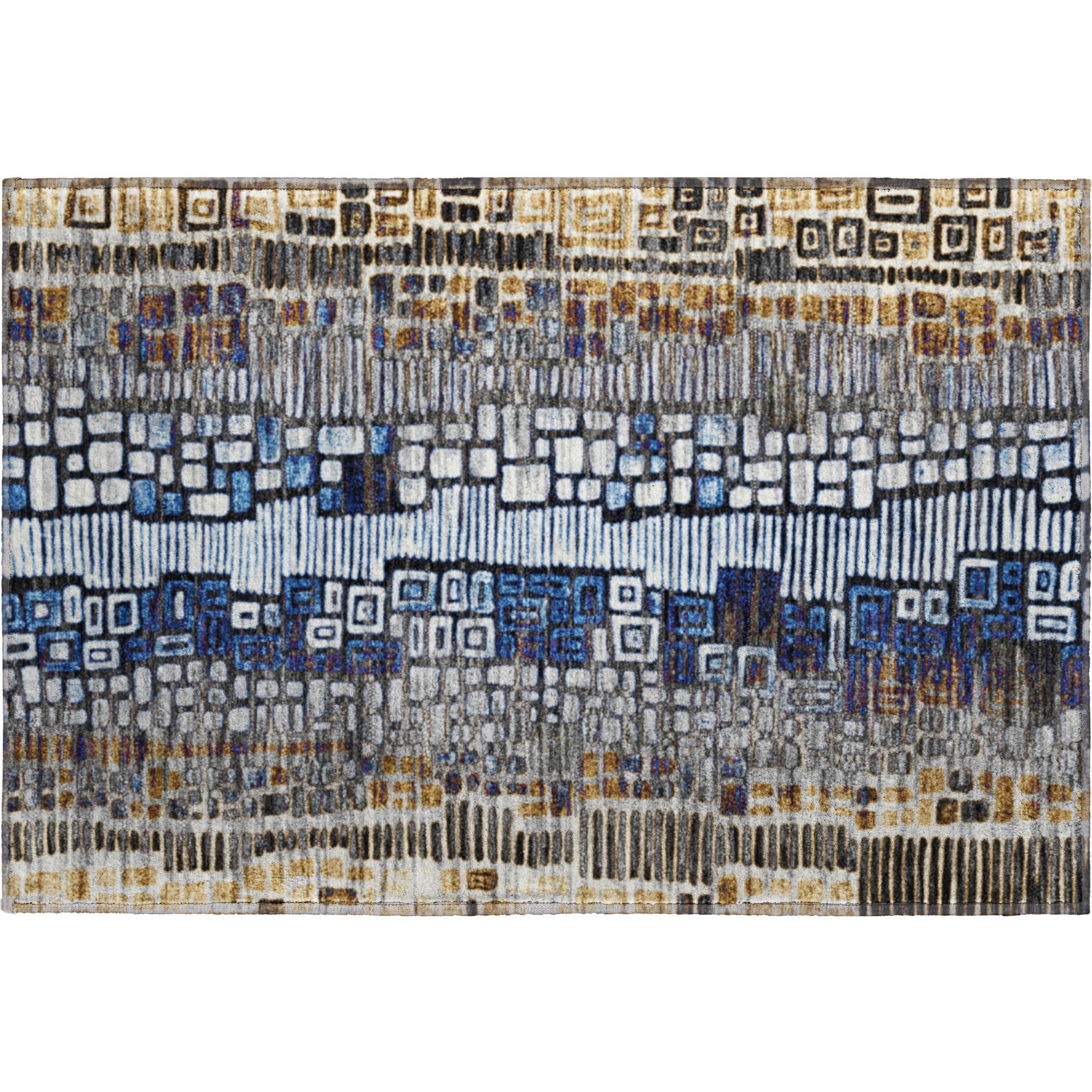 Cartagena Machine Washable Transitional Pewter Gray Rug 1'8" x 2'6" #shape_Rectangle