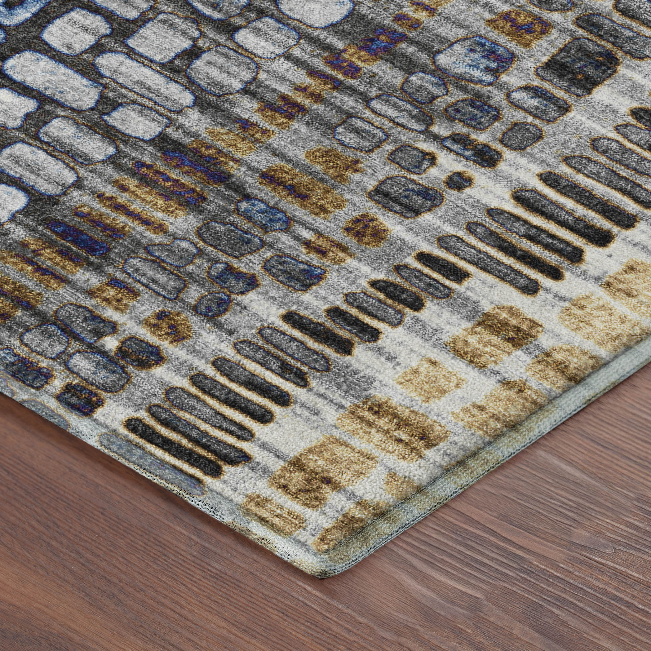 Cartagena Machine Washable Transitional Pewter Gray Rug 1'8" x 2'6" #shape_Rectangle