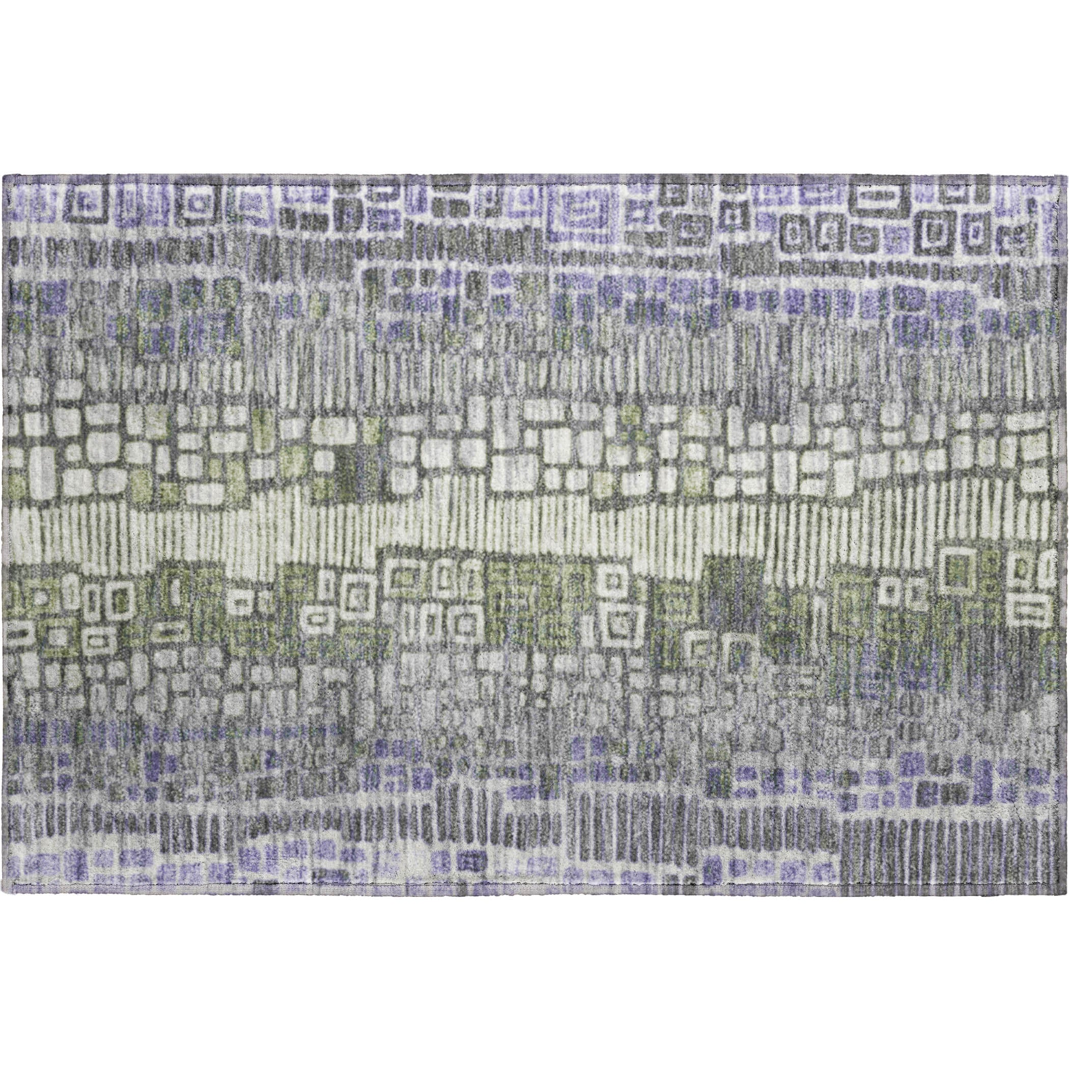 Cartagena Machine Washable Transitional Purple Rug 1'8" x 2'6" #shape_Rectangle