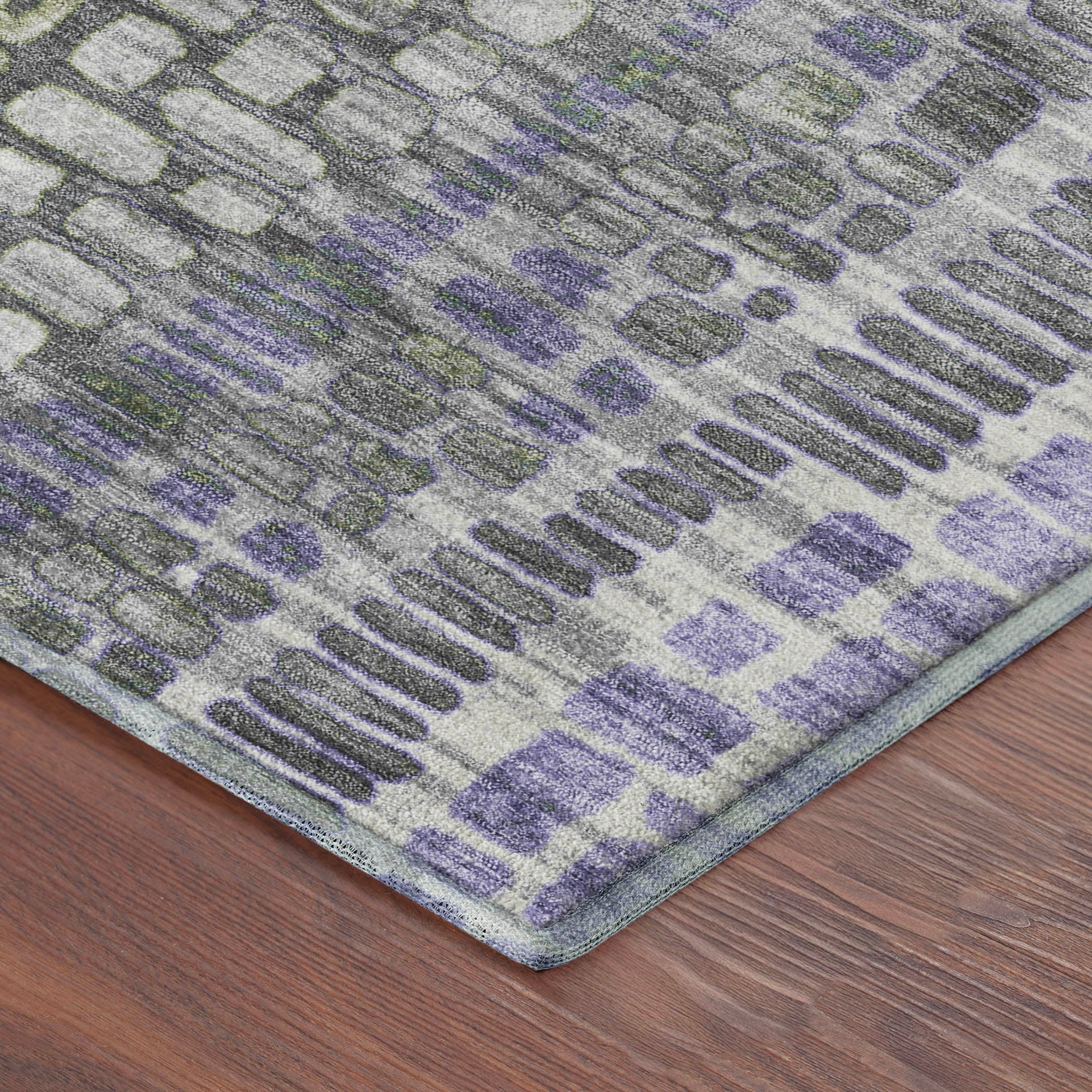 Cartagena Machine Washable Transitional Purple Rug 1'8" x 2'6" #shape_Rectangle