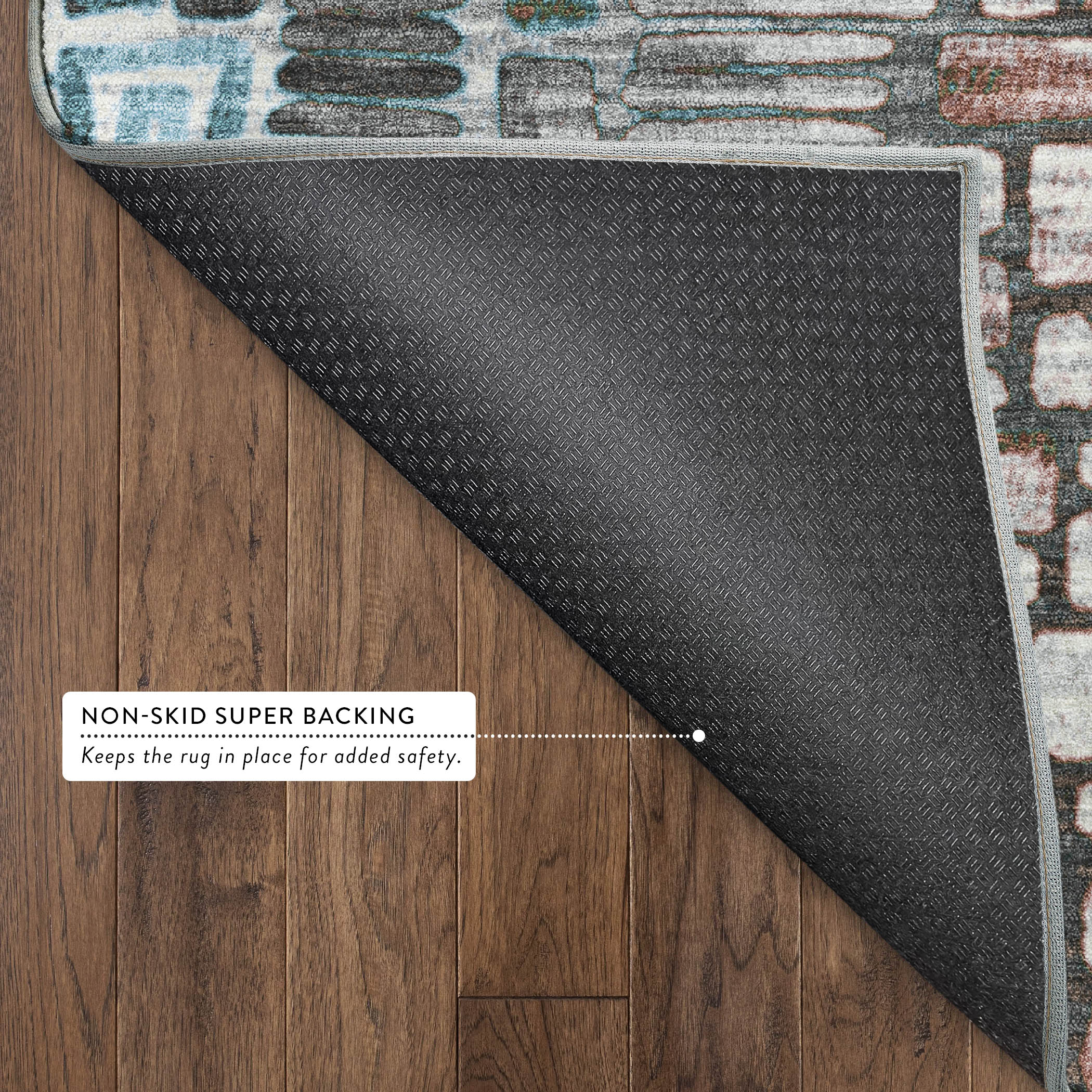 Cartagena Machine Washable Transitional Teal Rug 1'8" x 2'6" #shape_Rectangle