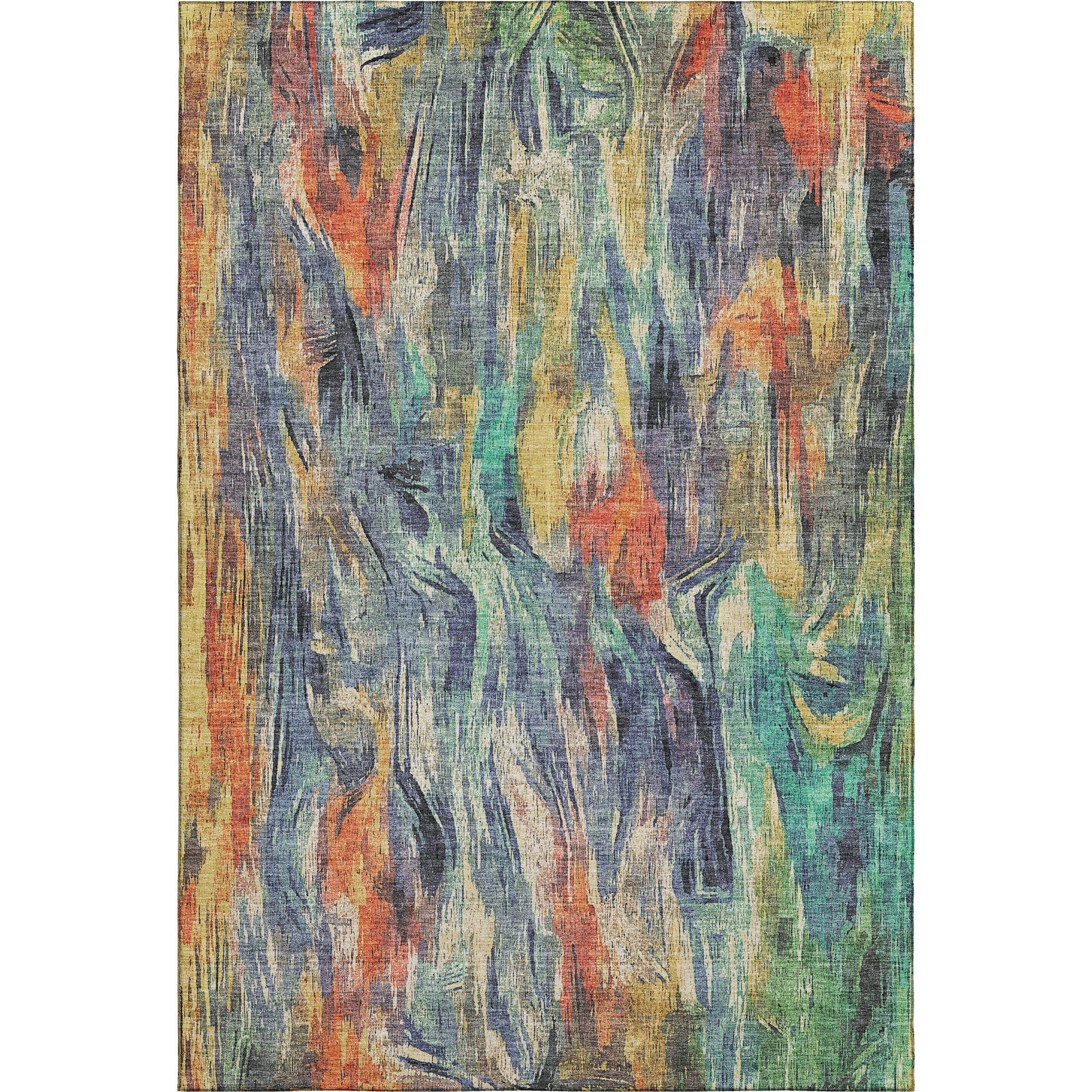 Lisbon Machine Washable Transitional Denim Blue Rug 2'6" x 3'10" #shape_Rectangle