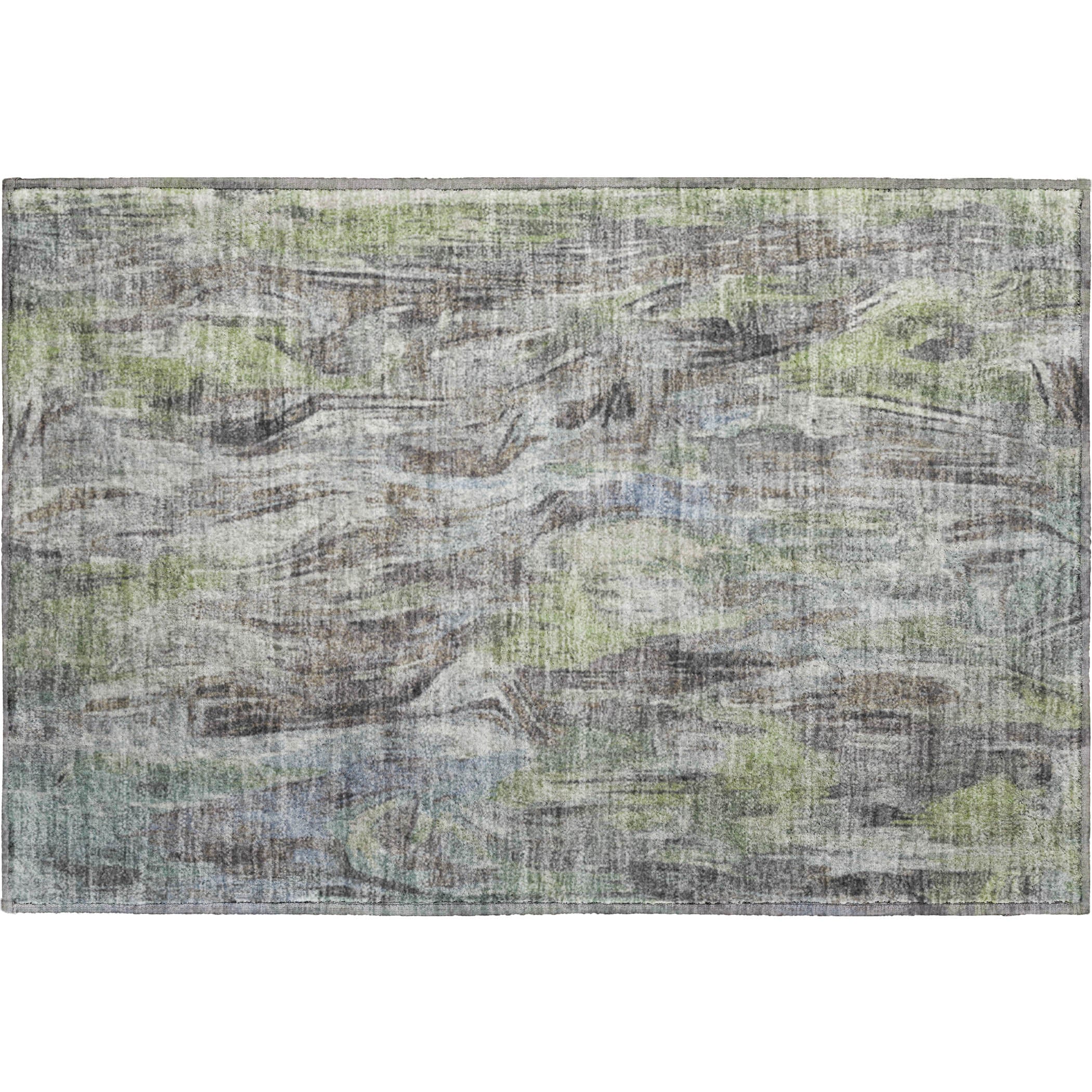 Lisbon Machine Washable Transitional Fern Green Rug 1'8" x 2'6" #shape_Rectangle