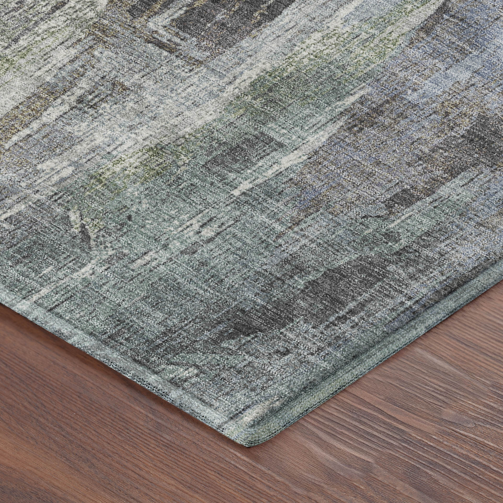 Lisbon Machine Washable Transitional Fern Green Rug 1'8" x 2'6" #shape_Rectangle
