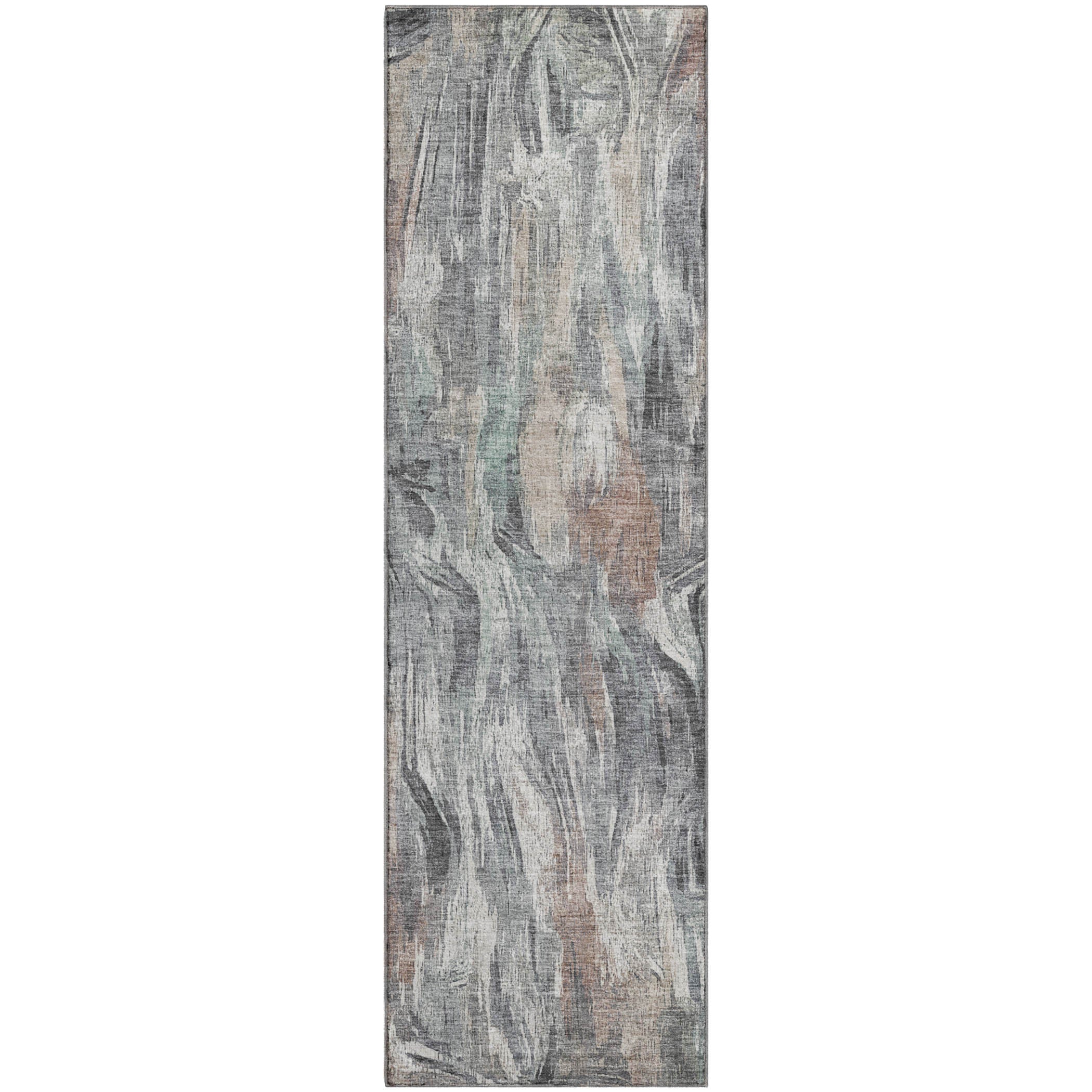 Lisbon Machine Washable Transitional Gray Rug 2'3" x 7'6" #shape_Runner