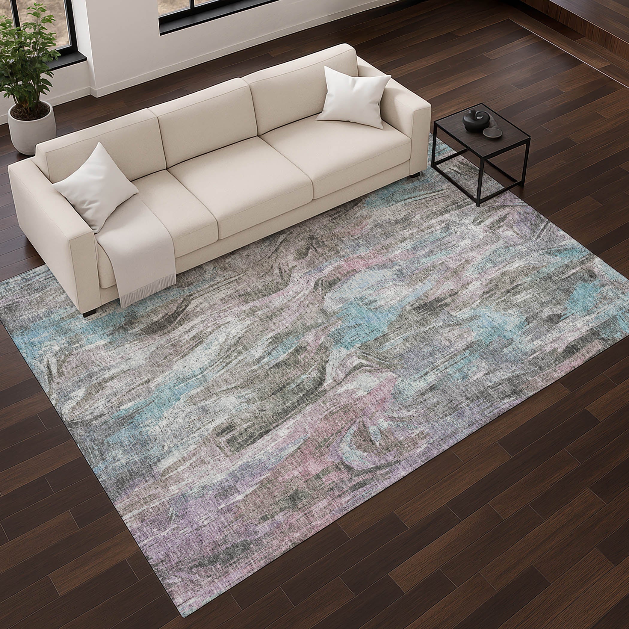 Lisbon Machine Washable Transitional Taupe Brown Rug 2'6" x 3'10" #shape_Rectangle