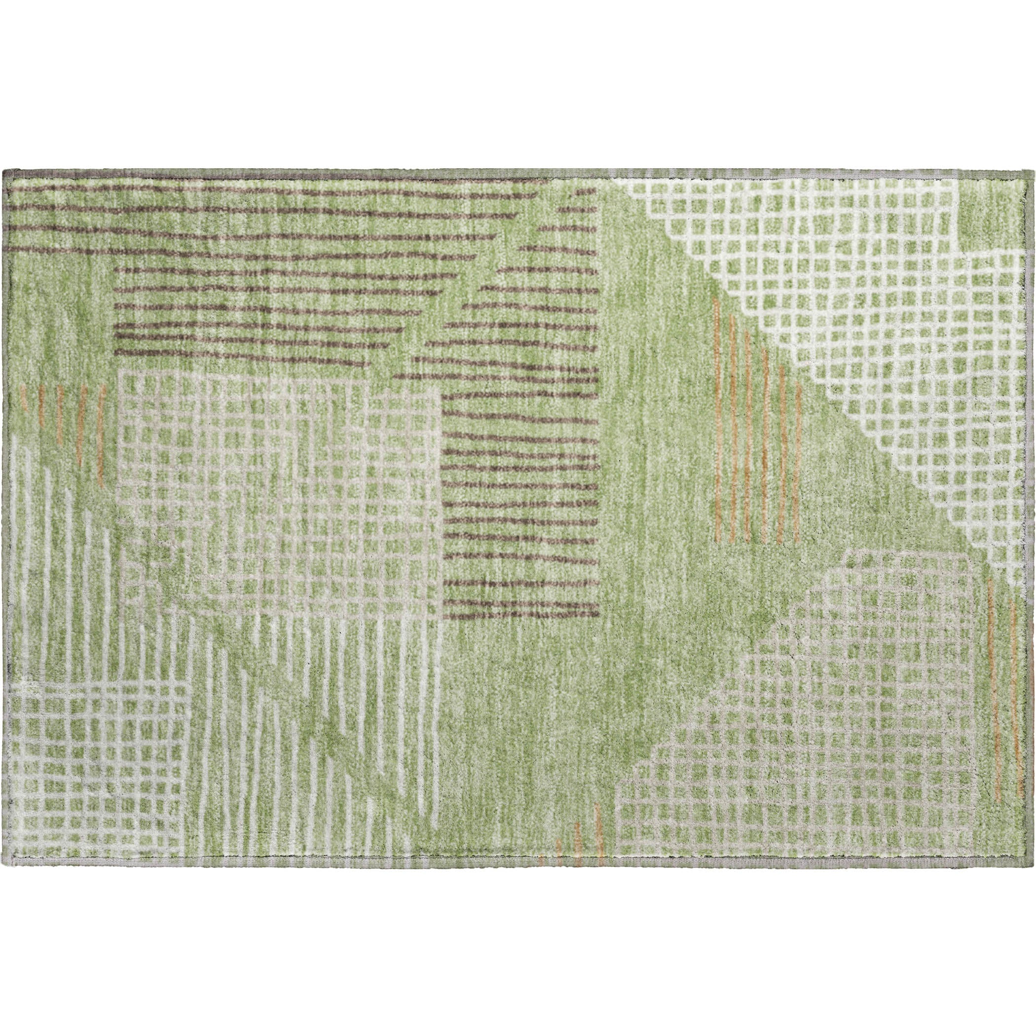 Split Machine Washable Transitional Aloe Green Rug 1'8" x 2'6" #shape_Rectangle