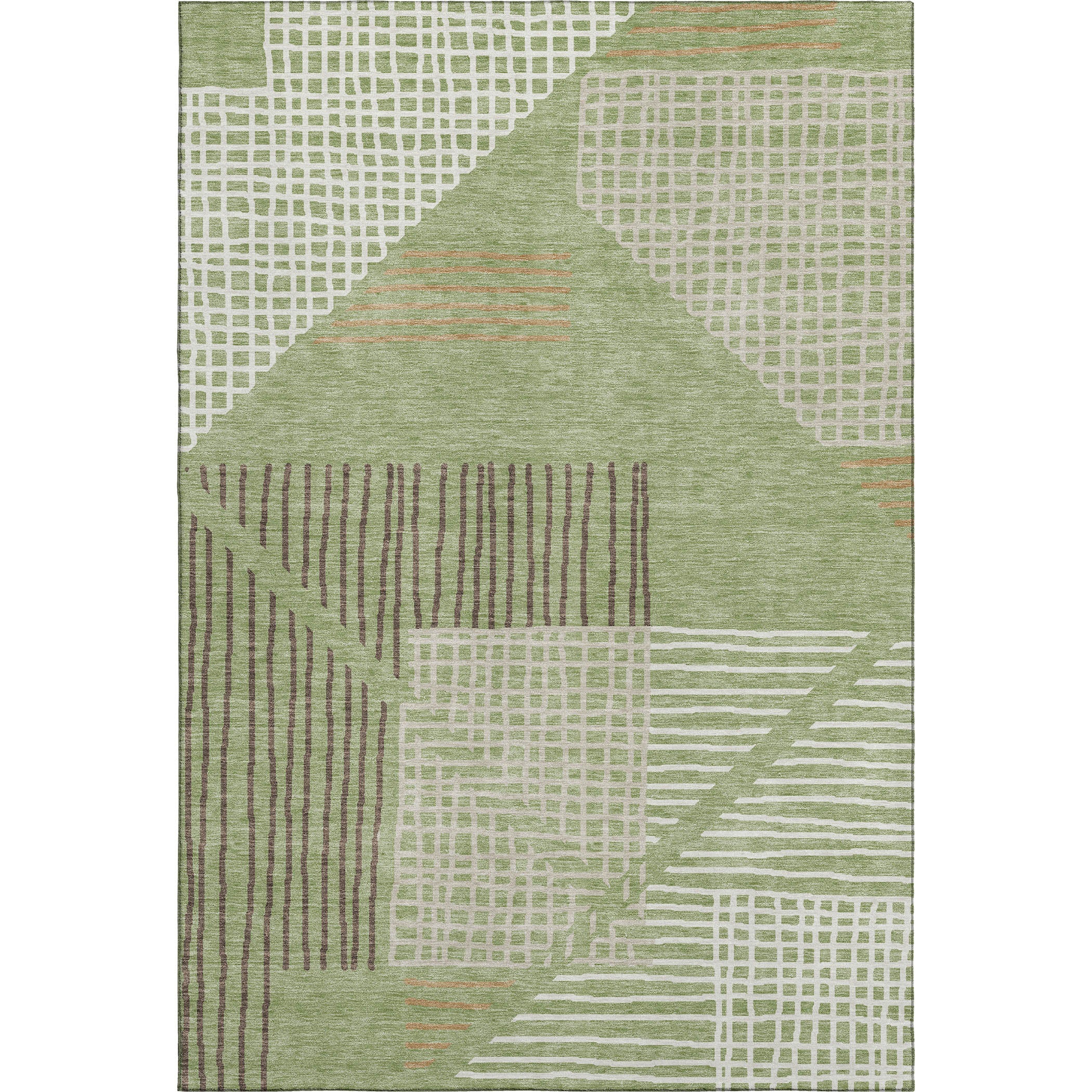 Split Machine Washable Transitional Aloe Green Rug 2'6" x 3'10" #shape_Rectangle