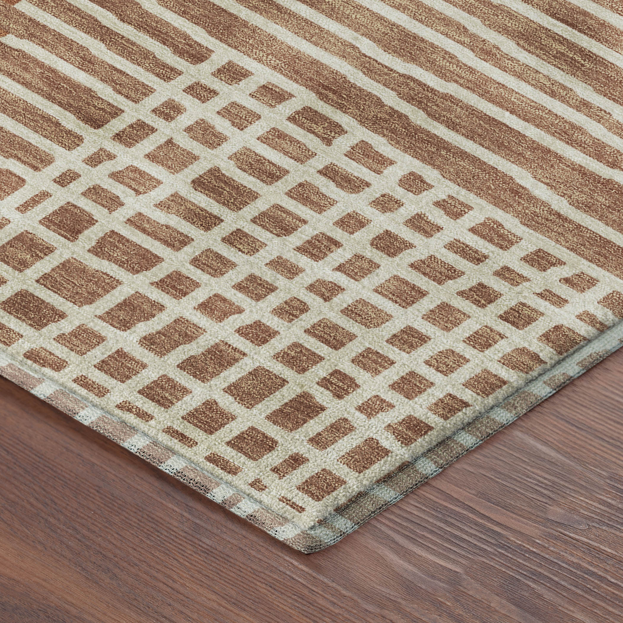 Split Machine Washable Transitional Paprika Orange Rug 1'8" x 2'6" #shape_Rectangle