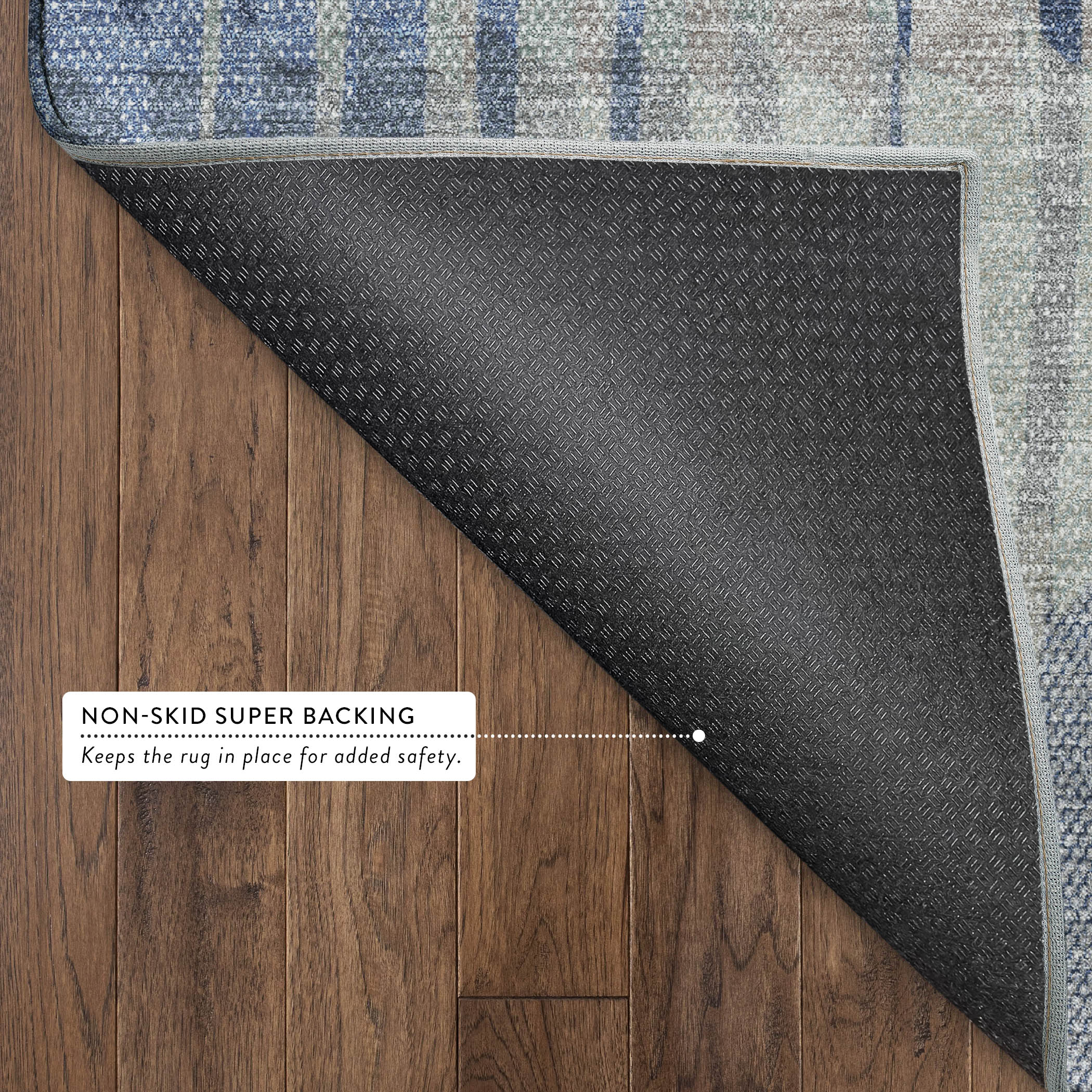 Bergen Machine Washable Transitional Denim Blue Rug 1'8" x 2'6" #shape_Rectangle