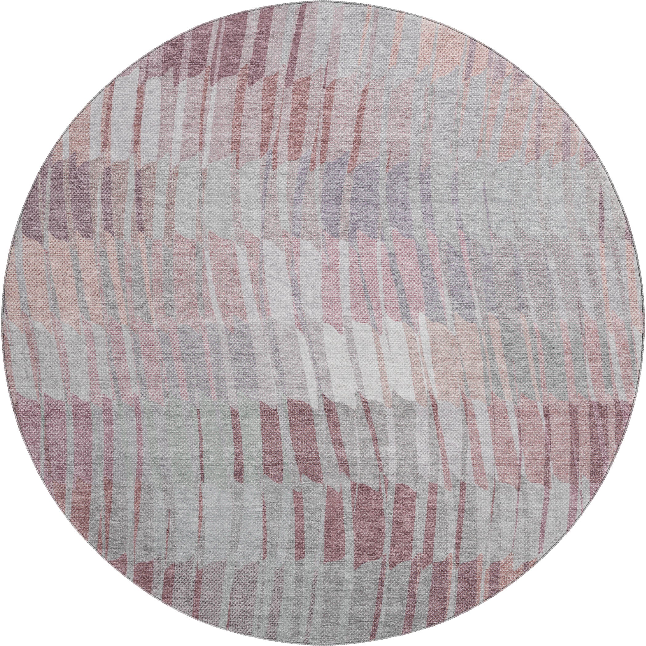 Bergen Machine Washable Transitional Merlot Red Rug 8' x 8' #shape_Round