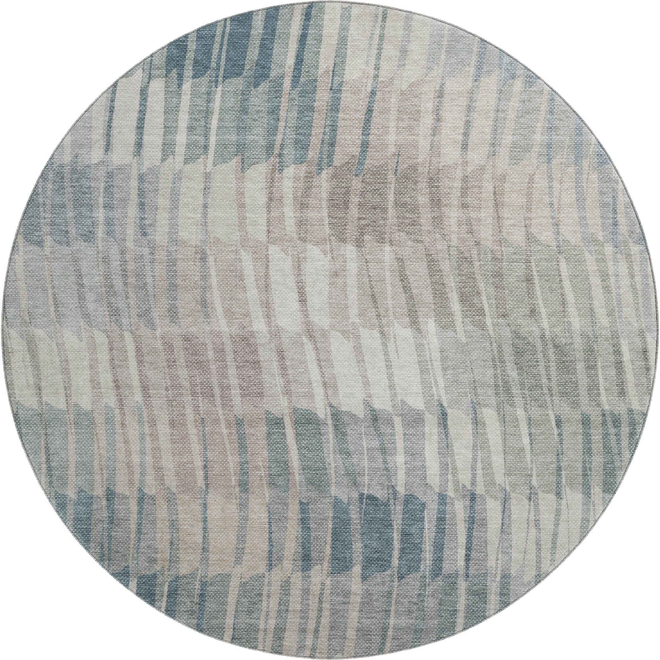 Bergen Machine Washable Transitional Sage Green Rug 8' x 8' #shape_Round