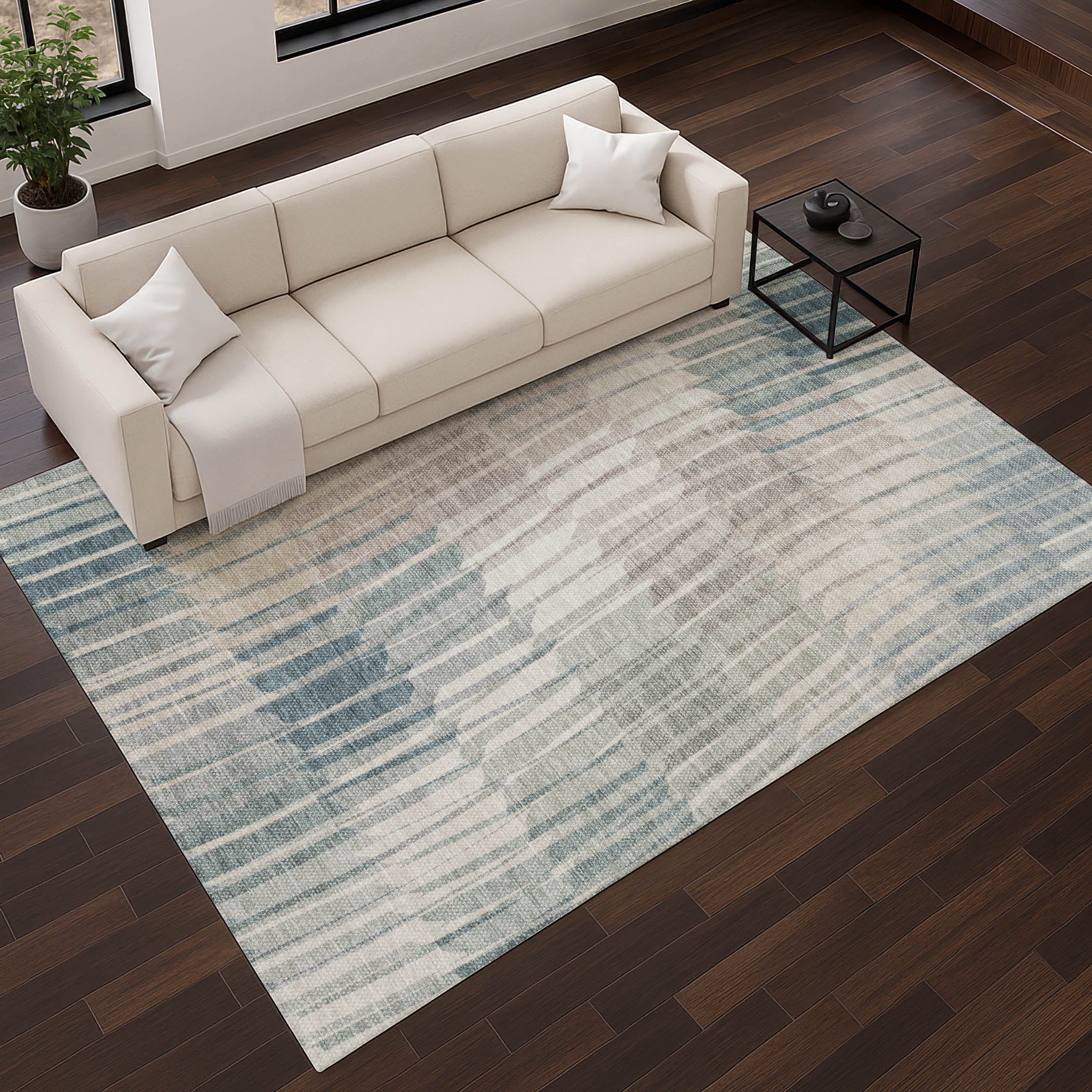 Bergen Machine Washable Transitional Sage Green Rug 2'6" x 3'10" #shape_Rectangle