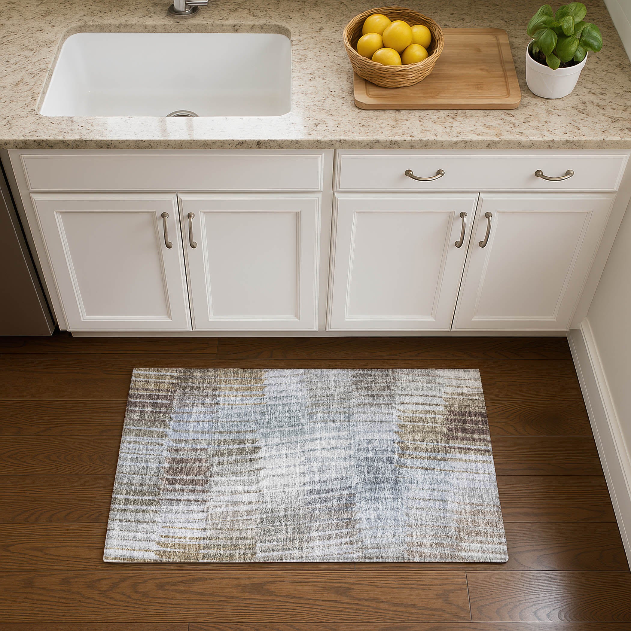 Bergen Machine Washable Transitional Taupe Brown Rug 1'8" x 2'6" #shape_Rectangle