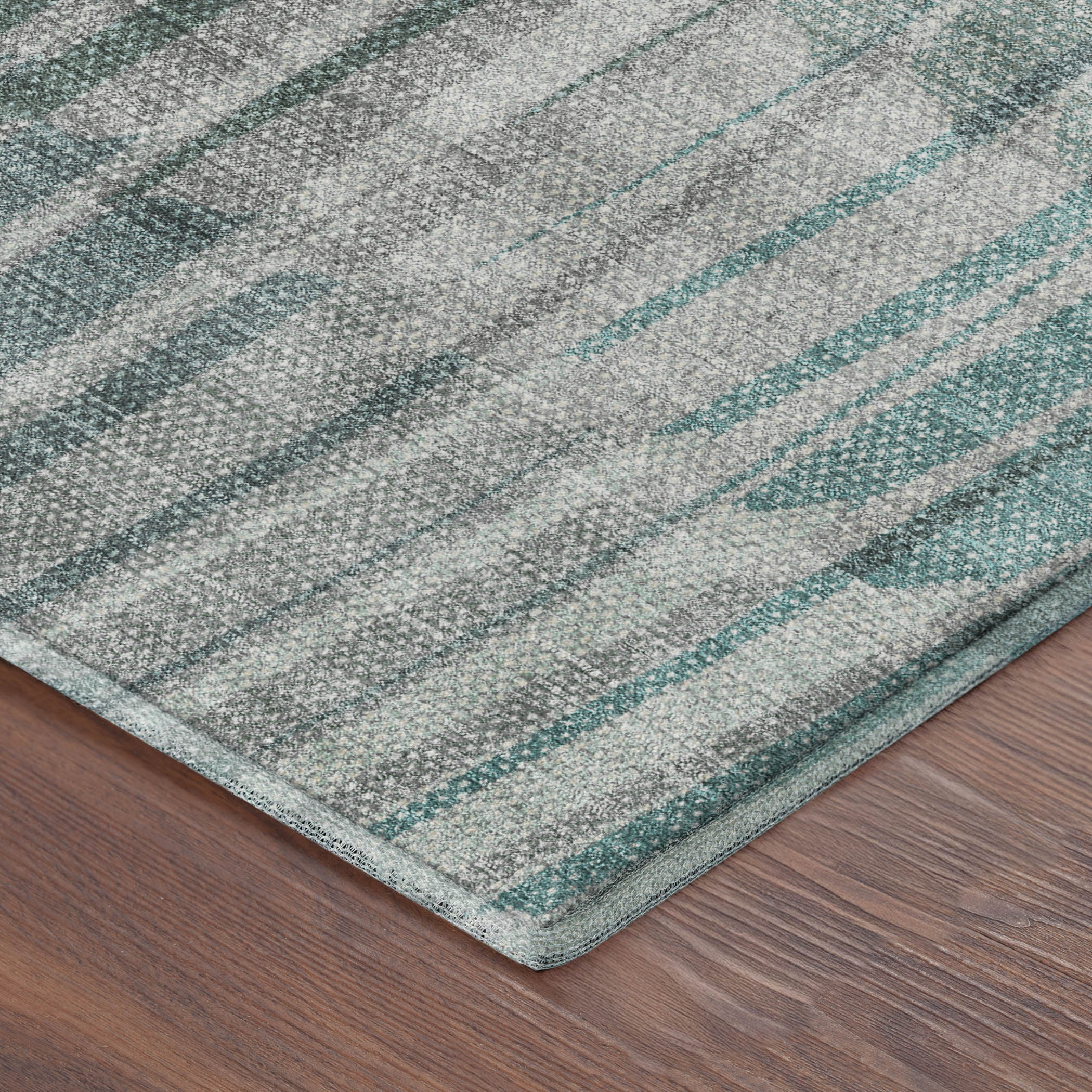 Bergen Machine Washable Transitional Teal Rug 1'8" x 2'6" #shape_Rectangle