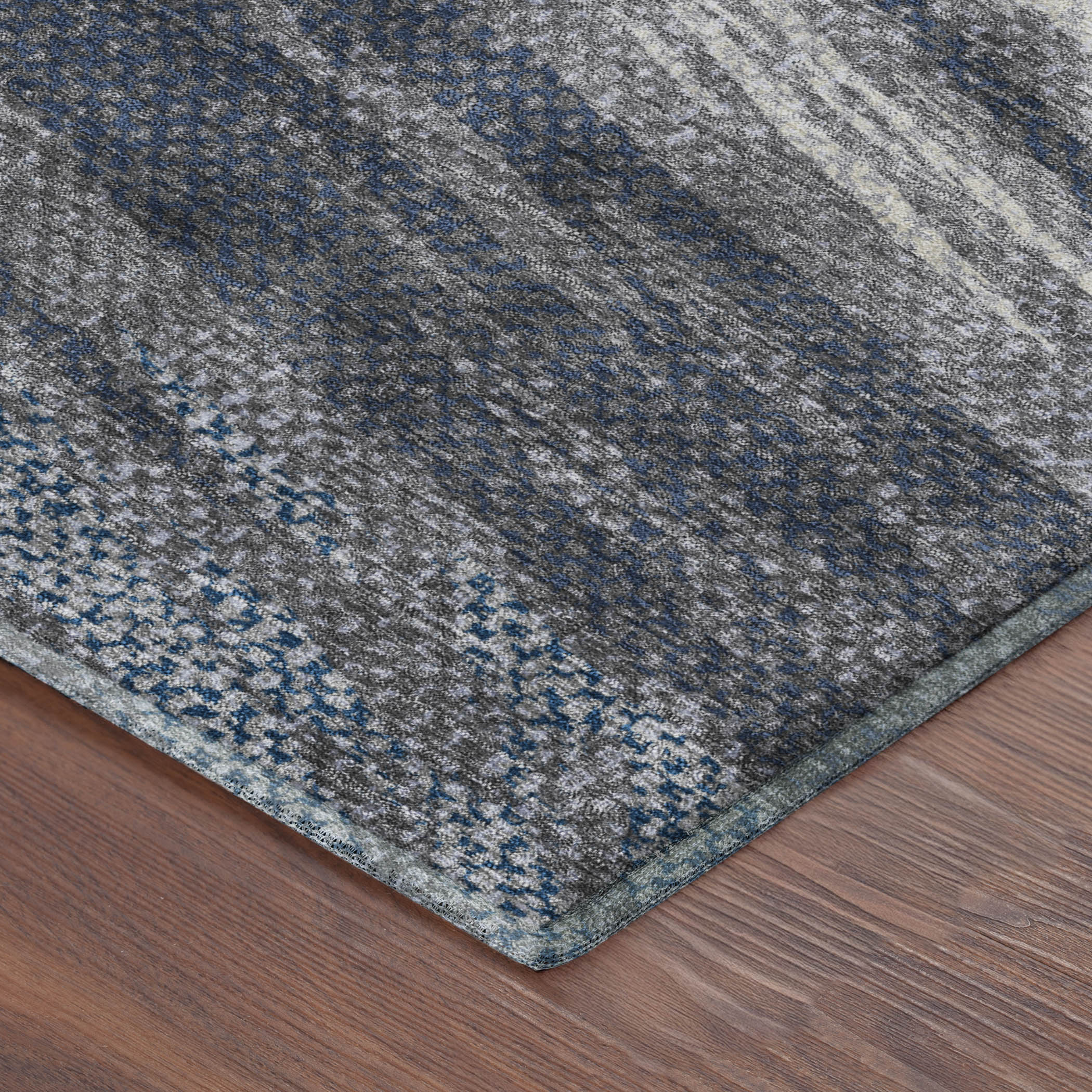 Bangkok Machine Washable Transitional Denim Blue Rug 1'8" x 2'6" #shape_Rectangle