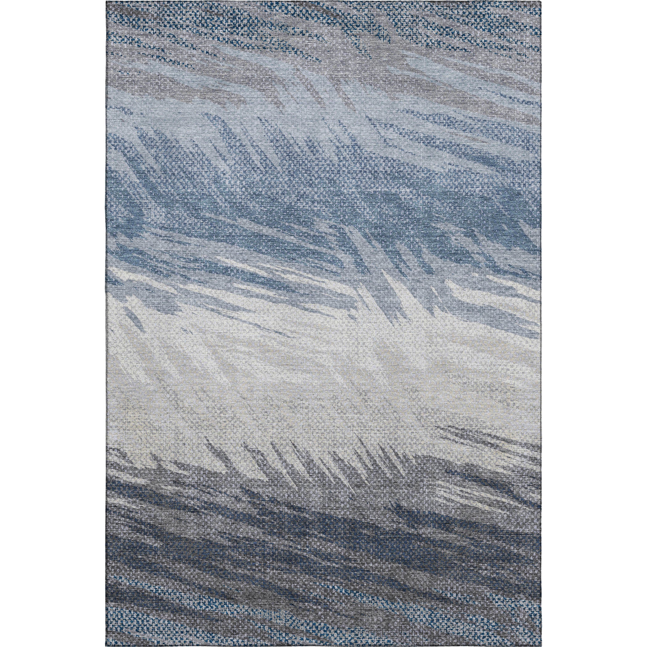 Bangkok Machine Washable Transitional Denim Blue Rug 2'6" x 3'10" #shape_Rectangle