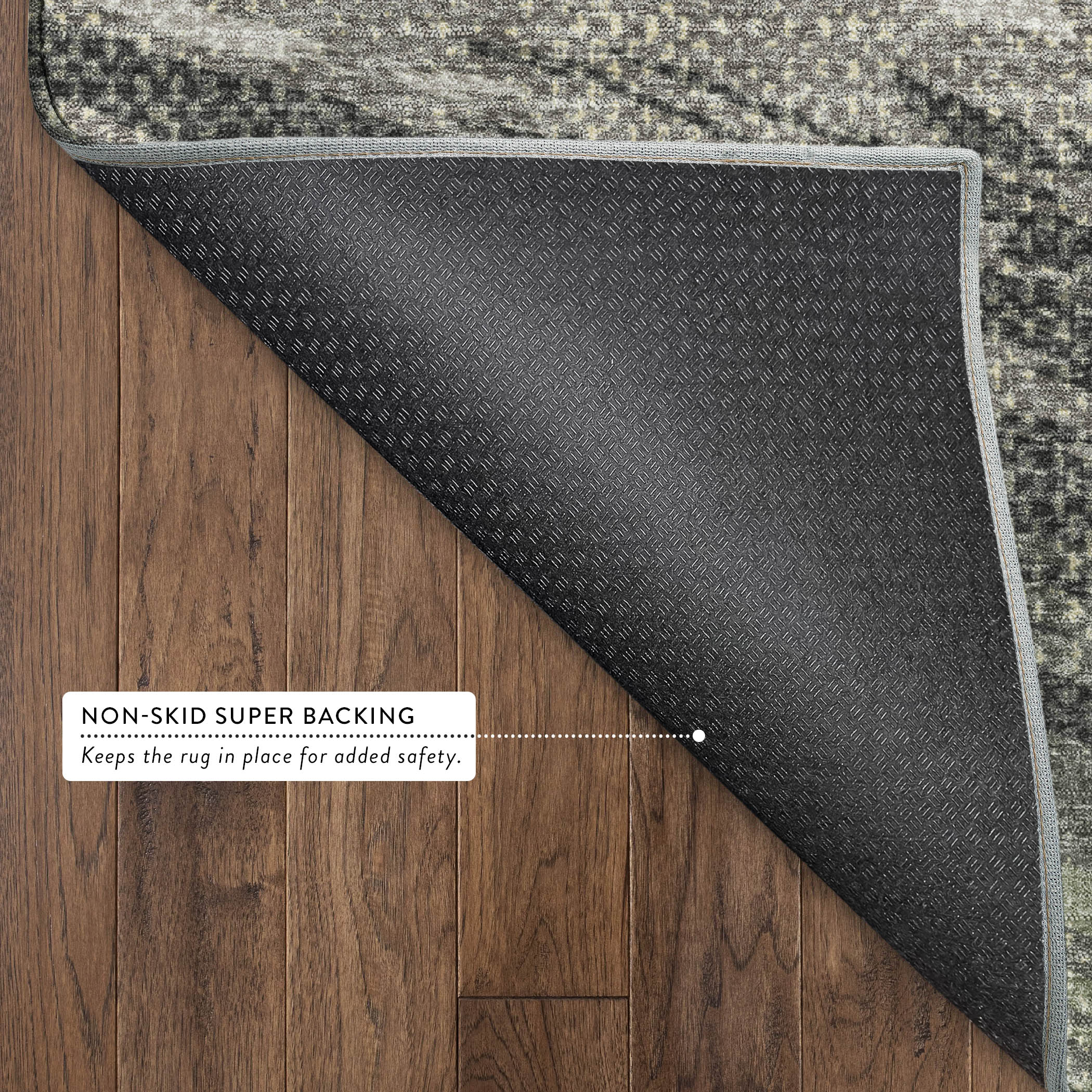 Bangkok Machine Washable Transitional Fern Green Rug 1'8" x 2'6" #shape_Rectangle