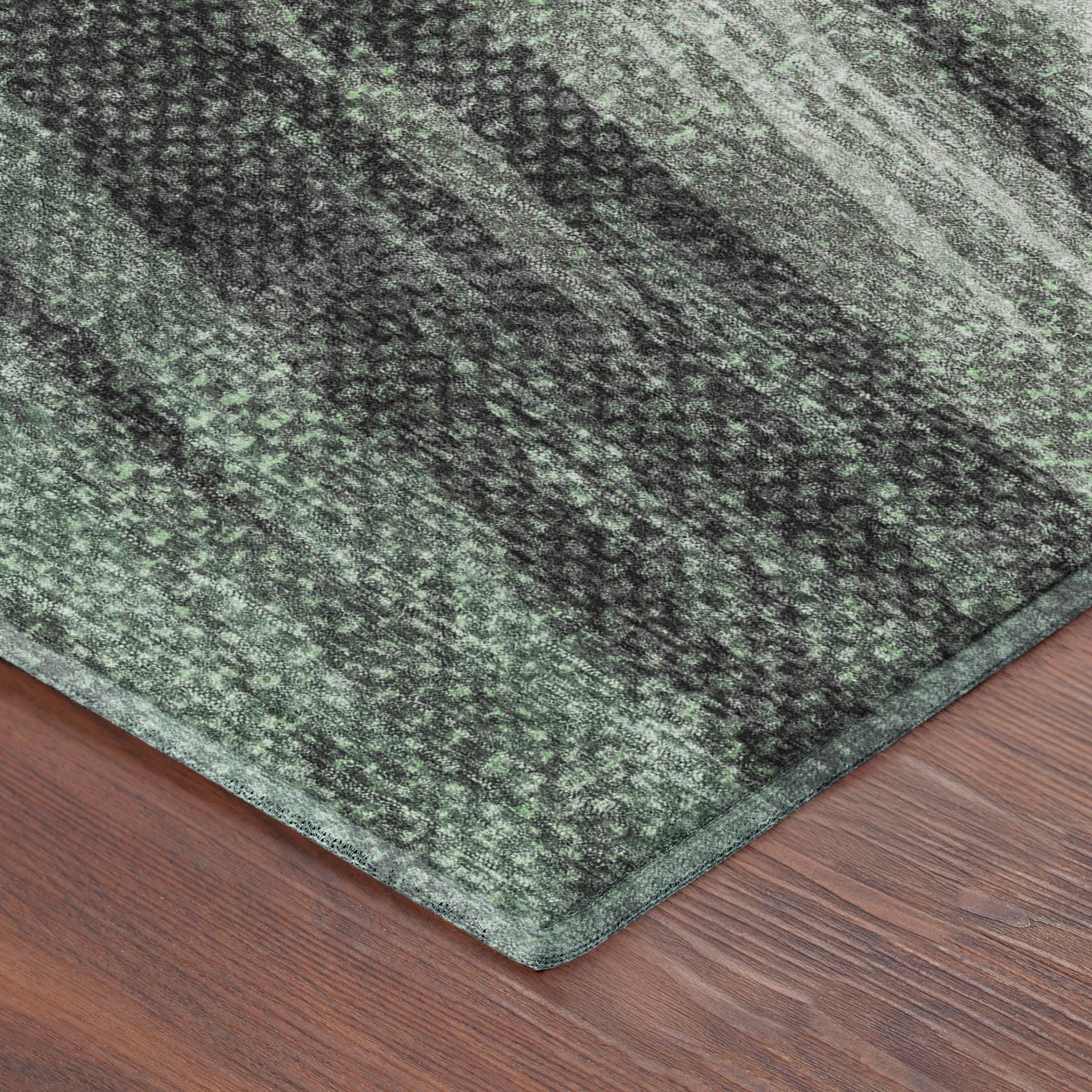 Bangkok Machine Washable Transitional Green Rug 1'8" x 2'6" #shape_Rectangle