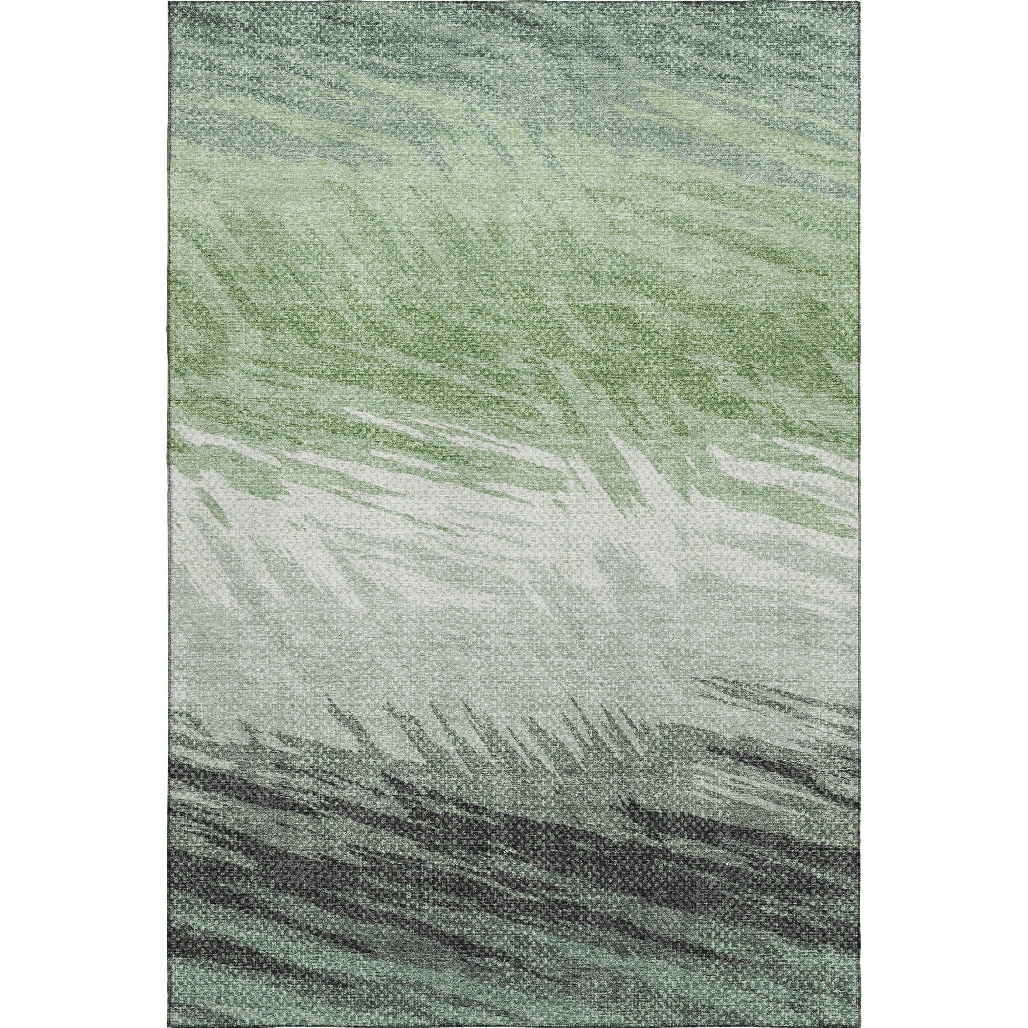 Bangkok Machine Washable Transitional Green Rug 2'6" x 3'10" #shape_Rectangle