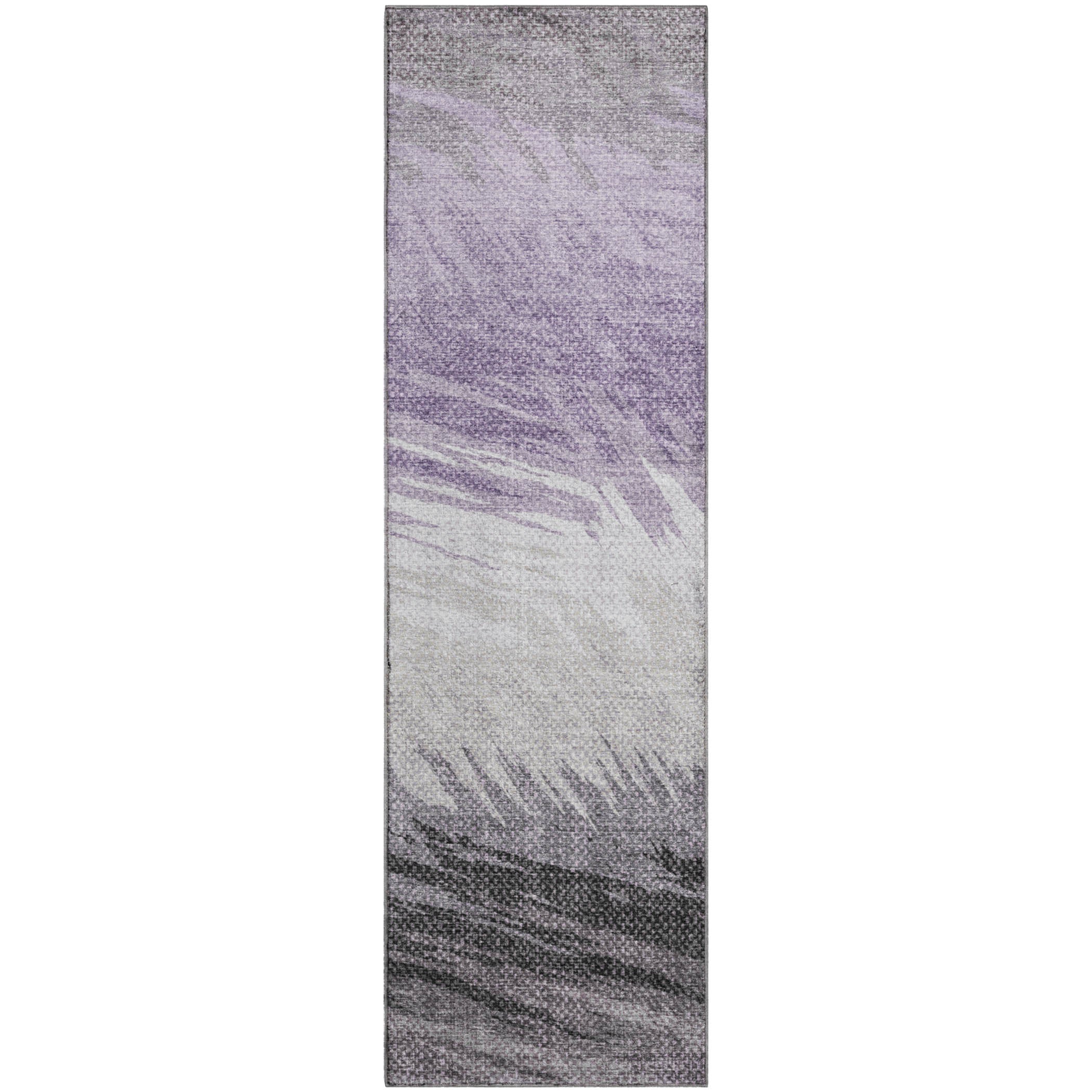 Bangkok Machine Washable Transitional Lavender Purple Rug 2'3" x 7'6" #shape_Runner
