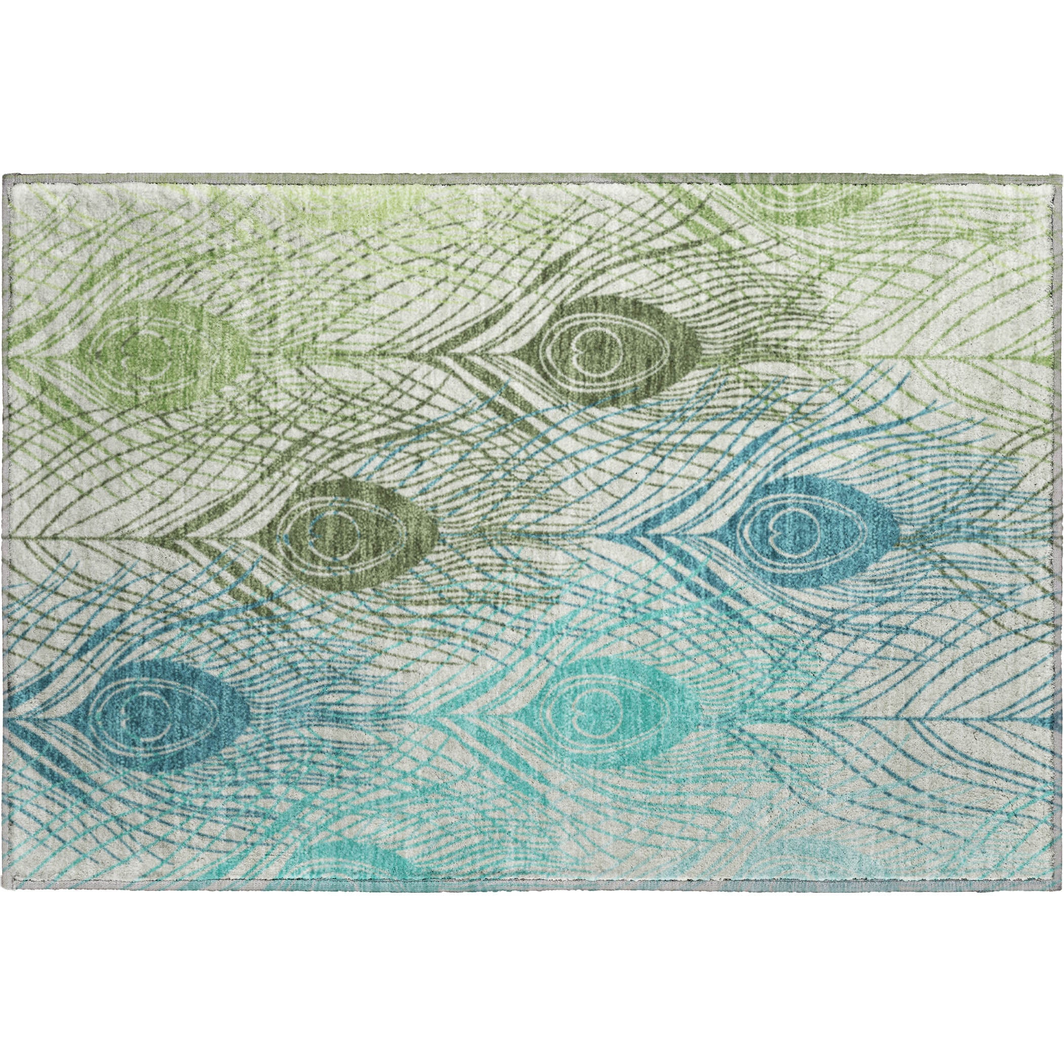Zanzibar Machine Washable Transitional Aloe Green Rug 1'8" x 2'6" #shape_Rectangle