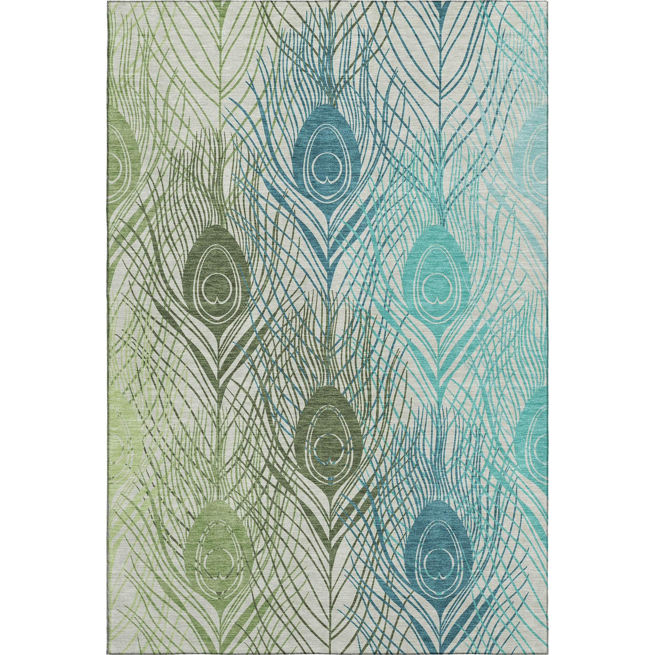 Zanzibar Machine Washable Transitional Aloe Green Rug 2'6" x 3'10" #shape_Rectangle