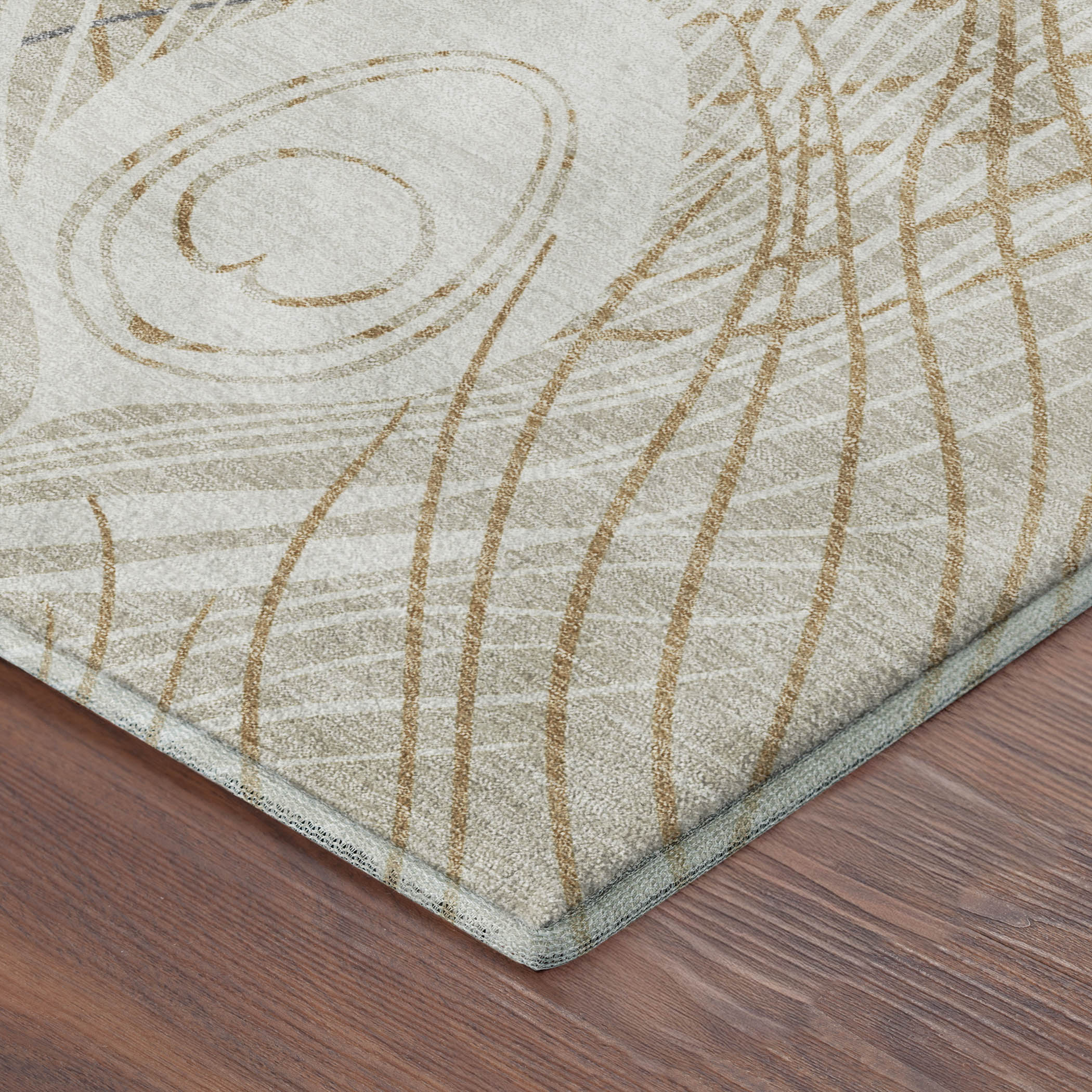 Zanzibar Machine Washable Transitional Beige Brown Rug 1'8" x 2'6" #shape_Rectangle