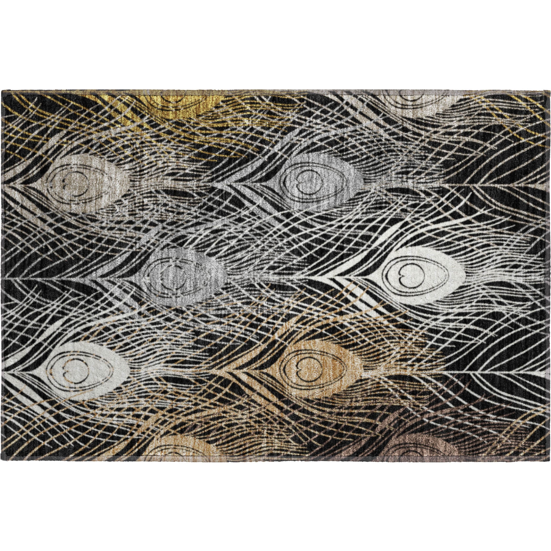 Zanzibar Machine Washable Transitional Black Rug 1'8" x 2'6" #shape_Rectangle