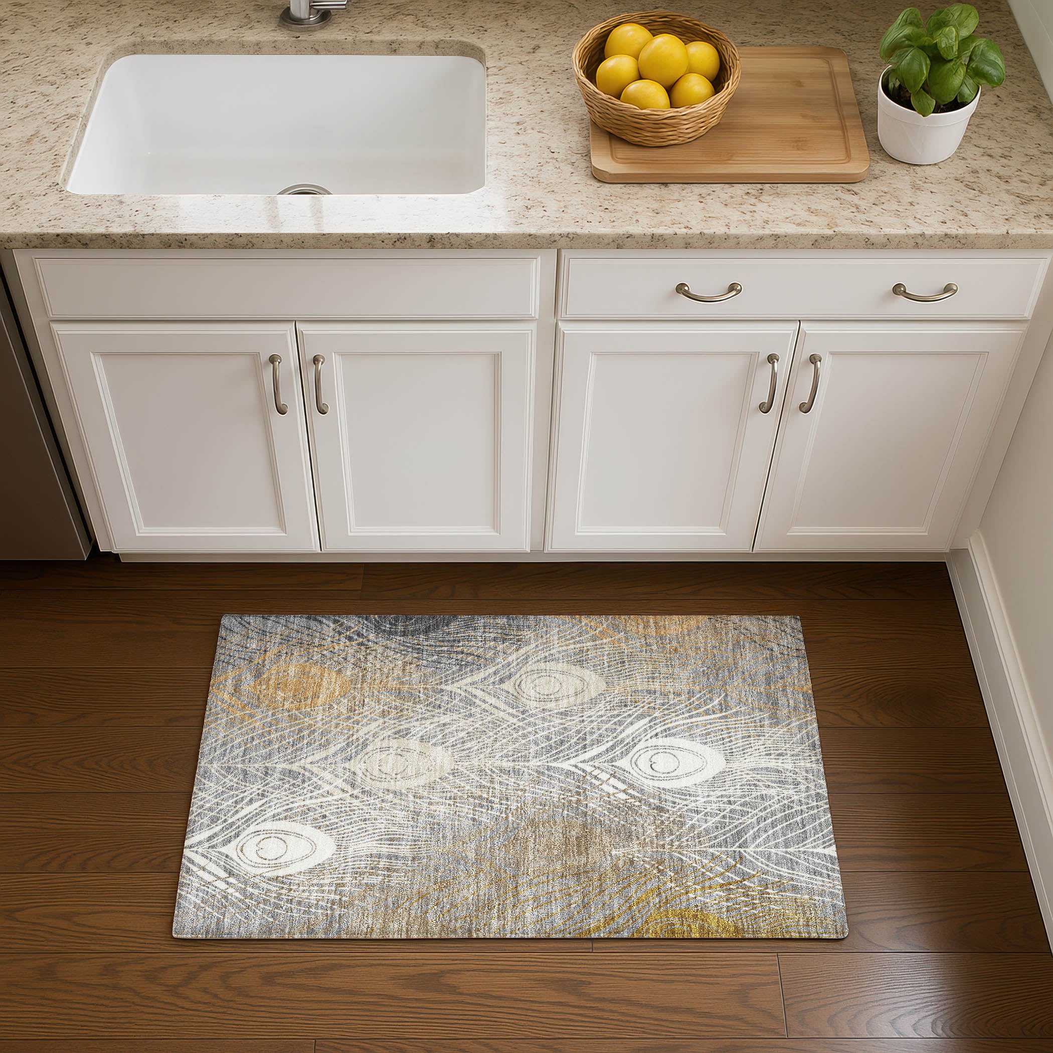 Zanzibar Machine Washable Transitional Gray Rug 1'8" x 2'6" #shape_Rectangle