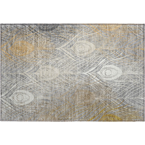 Zanzibar Machine Washable Transitional Gray Rug 1'8" x 2'6"