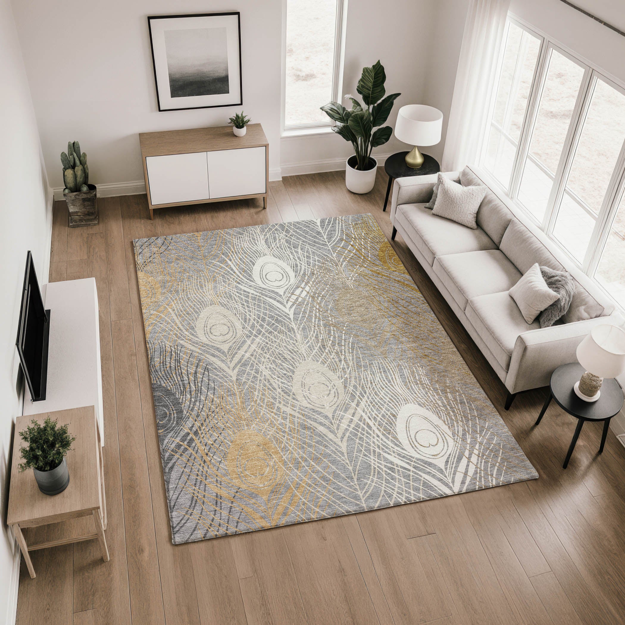 Zanzibar Machine Washable Transitional Gray Rug 2'6" x 3'10" #shape_Rectangle