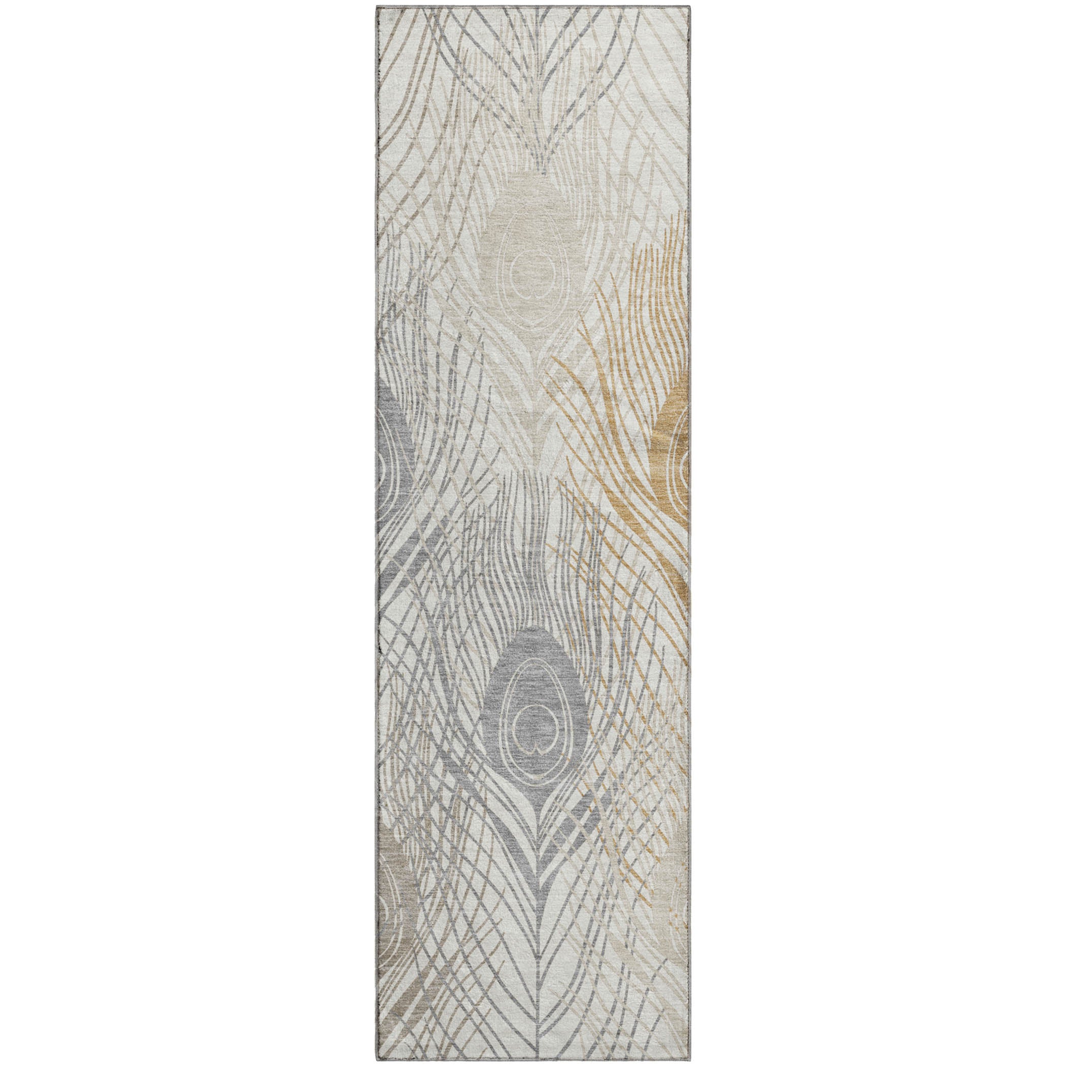 Zanzibar Machine Washable Transitional Ivory Rug 2'3" x 7'6" #shape_Runner