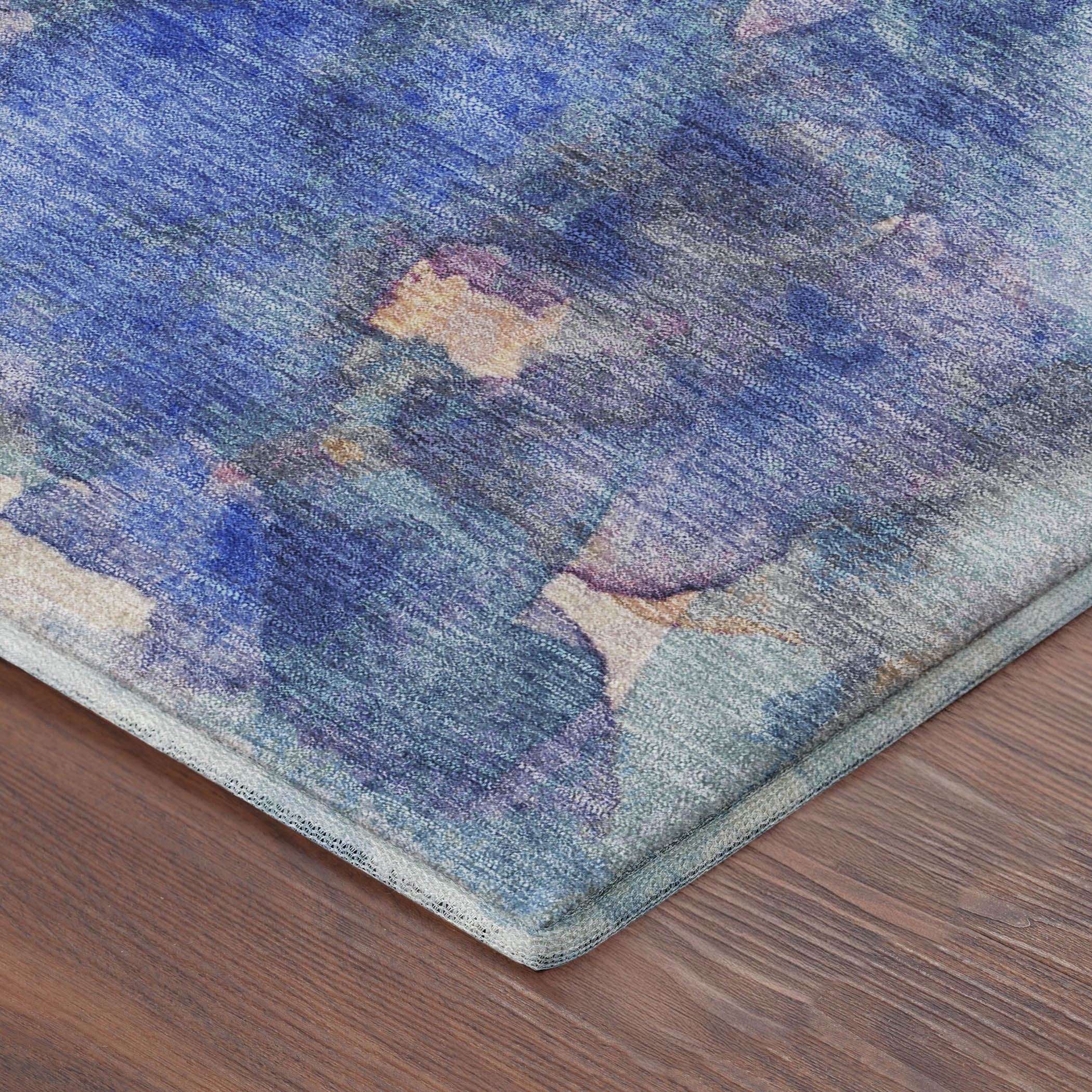 Athens Machine Washable Transitional Blue Rug 1'8" x 2'6" #shape_Rectangle